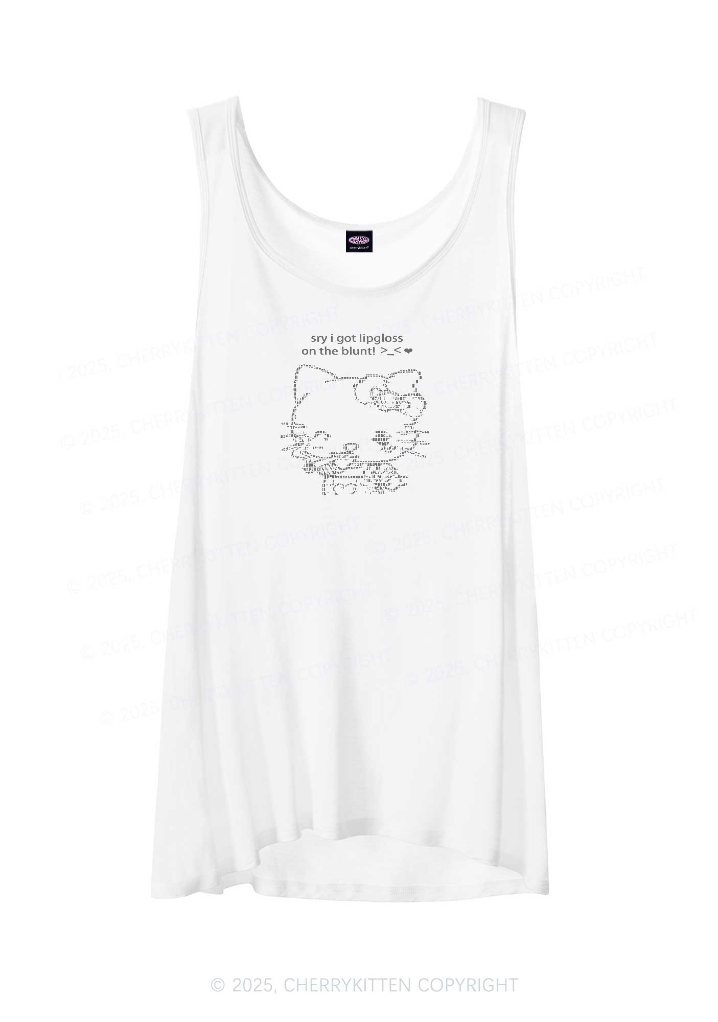 Sorry About Lipgloss Y2K Sheer Boyfriend Tank Cherrykitten