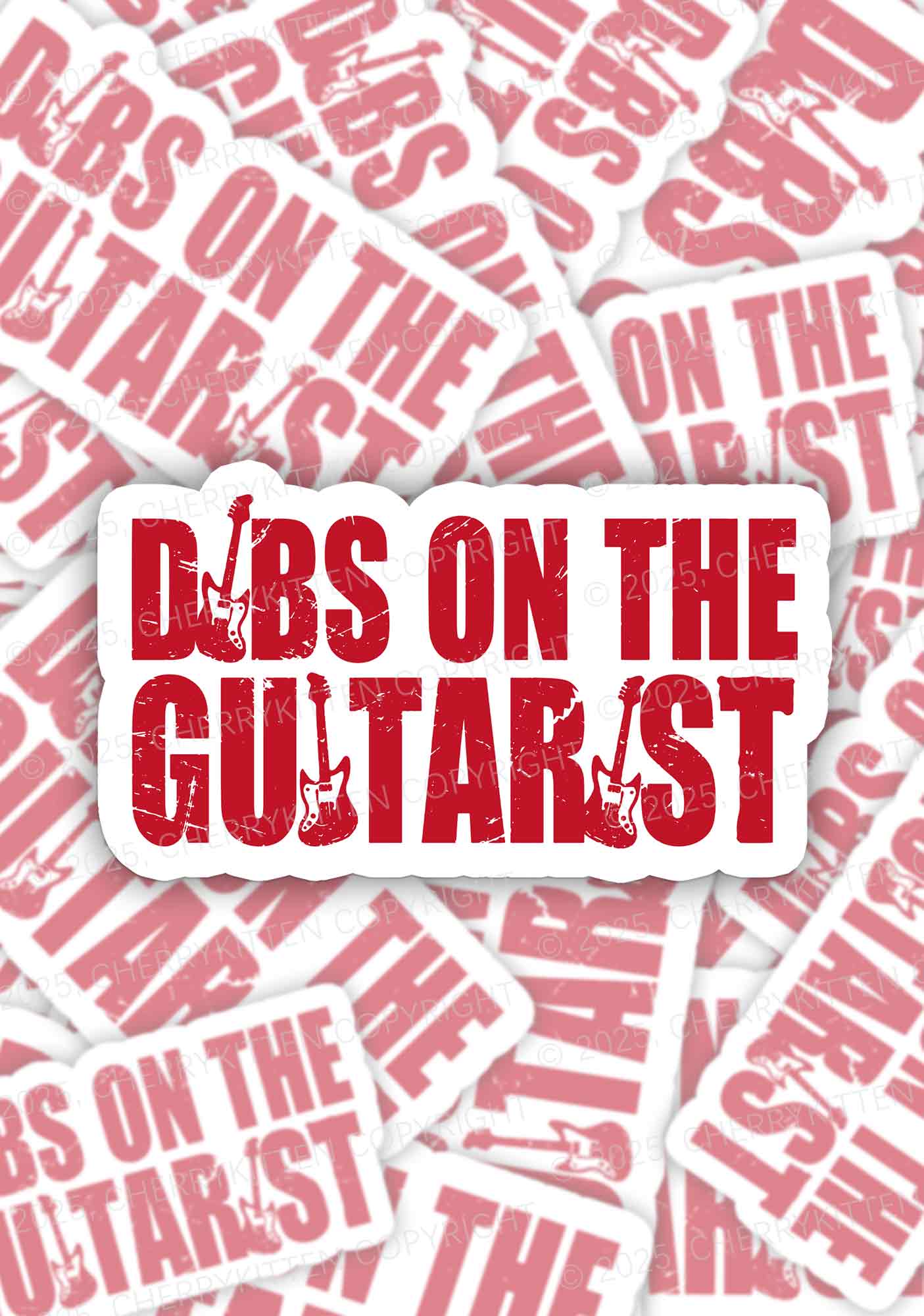 Dibs On The Guitarist 1Pc Y2K Sticker Cherrykitten