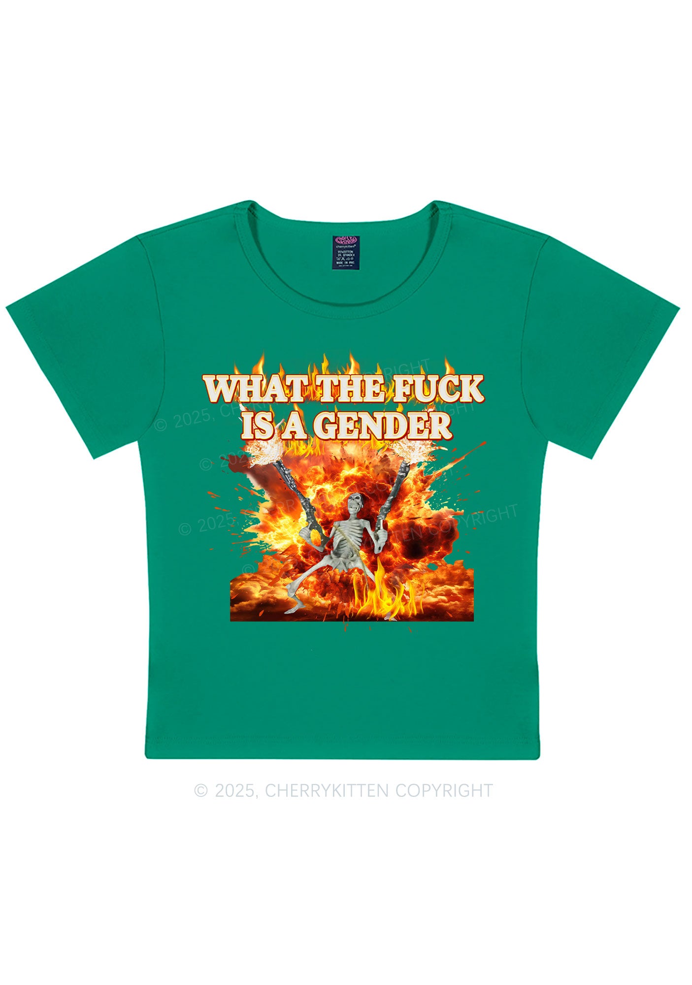 Skeleton Gender Y2K Baby Tee Cherrykitten