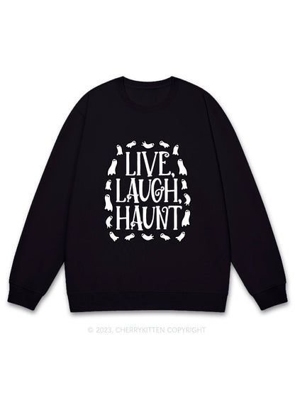 Live Laugh Haunt Halloween Y2K Sweatshirt Cherrykitten