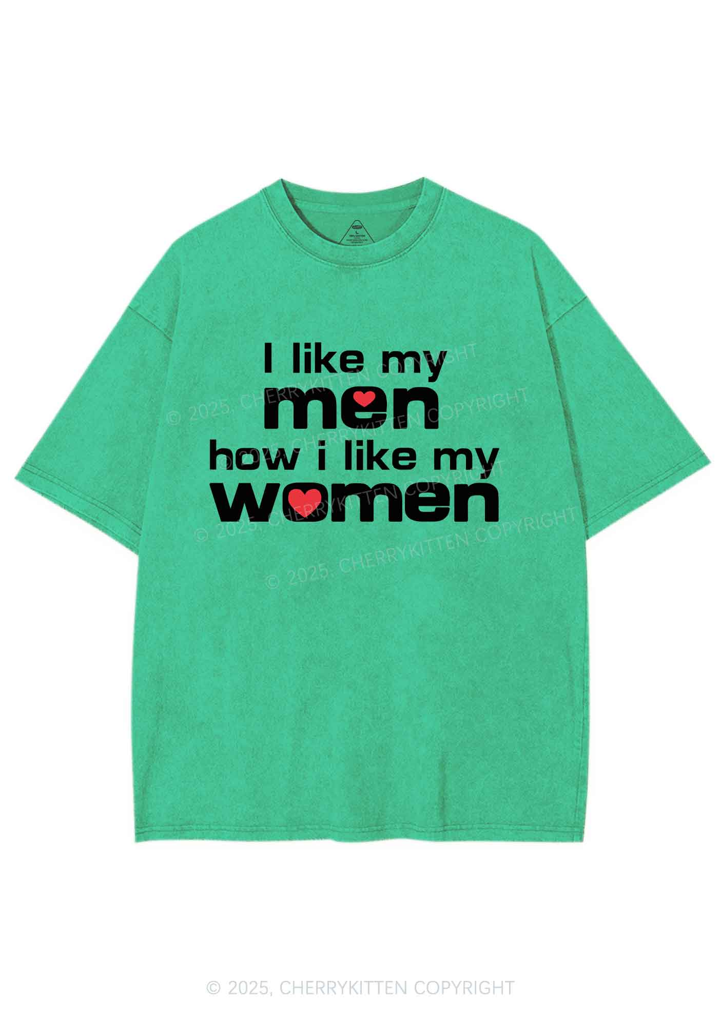 I Like My Men Pride Y2K Shirts Washed Tee Cherrykitten