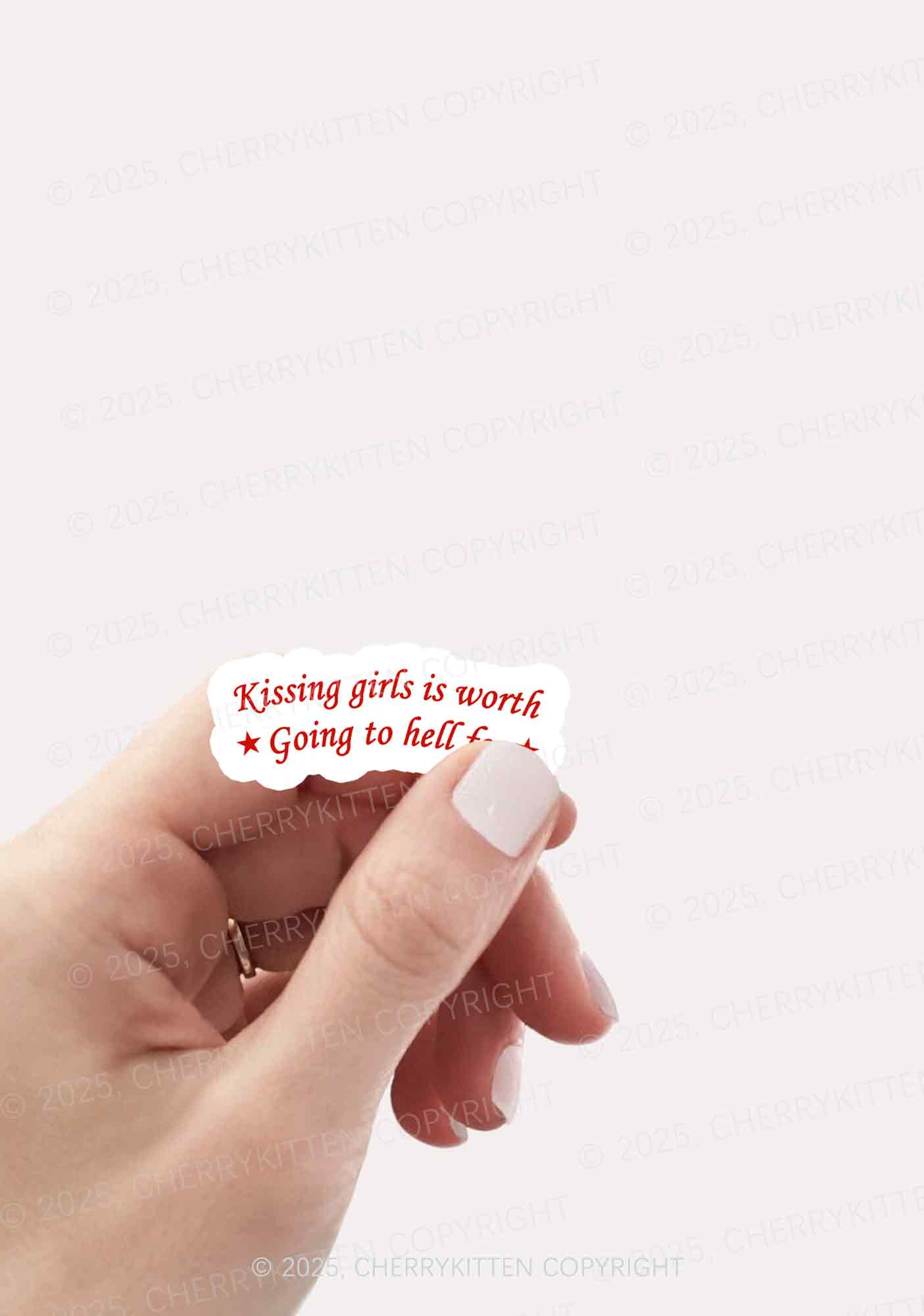 Kissing Girls is Worth Pride 1Pc Y2K Sticker Cherrykitten