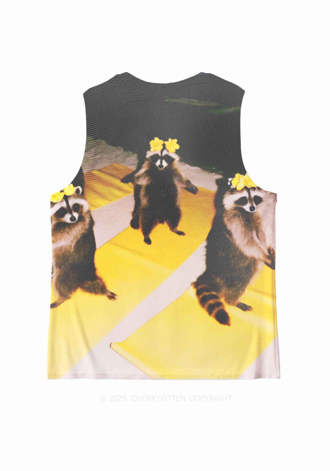 Yoga Raccoon Y2K Mesh Muscle Tank Cherrykitten