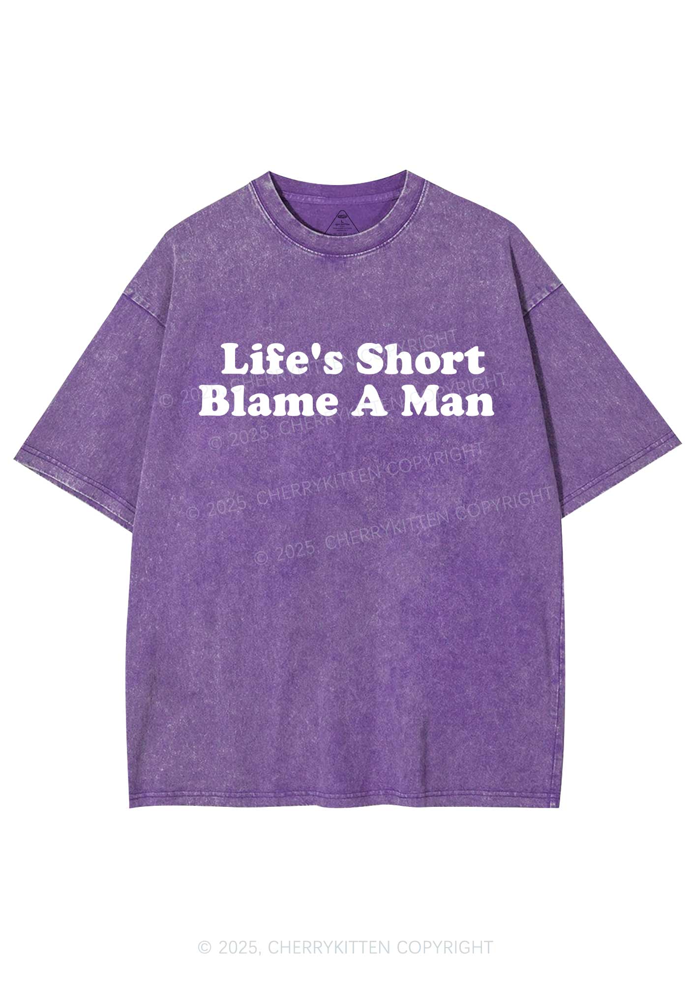 Blame A Man Y2K Shirts Washed Tee Cherrykitten
