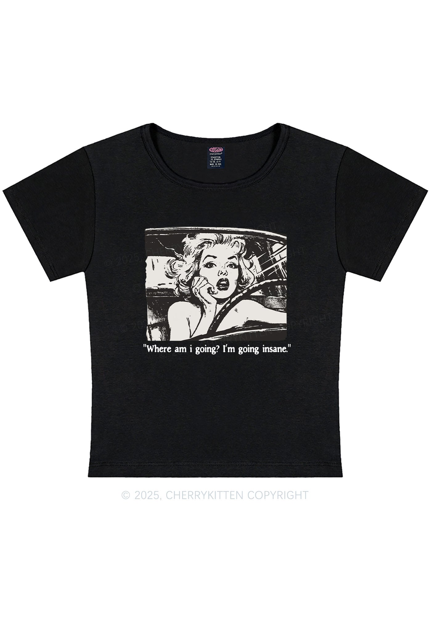 Woman Going Insane Y2K Baby Tee Cherrykitten