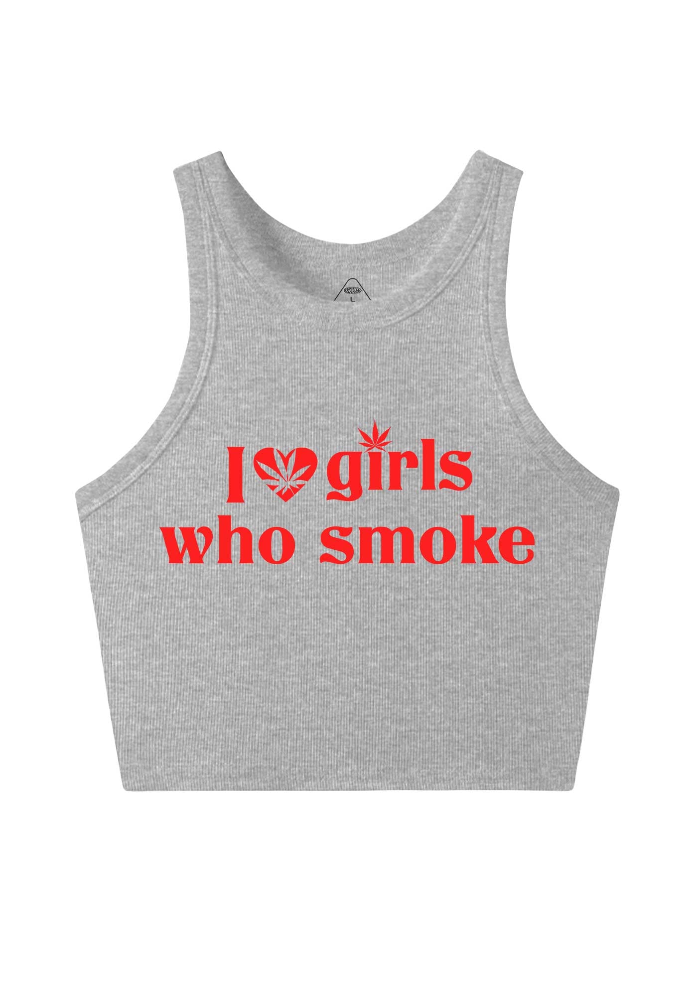 I Love Girls Who Smoke Y2K Crop Tank Top Cherrykitten