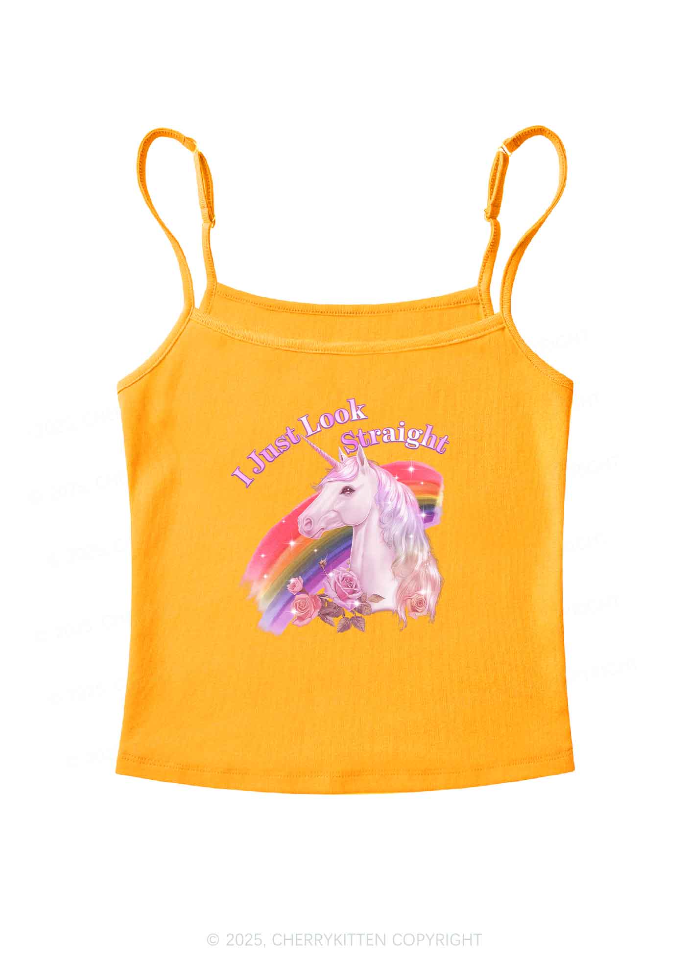 Look Straight Unicorn Pride Y2K Spaghetti Strap Cami Cherrykitten