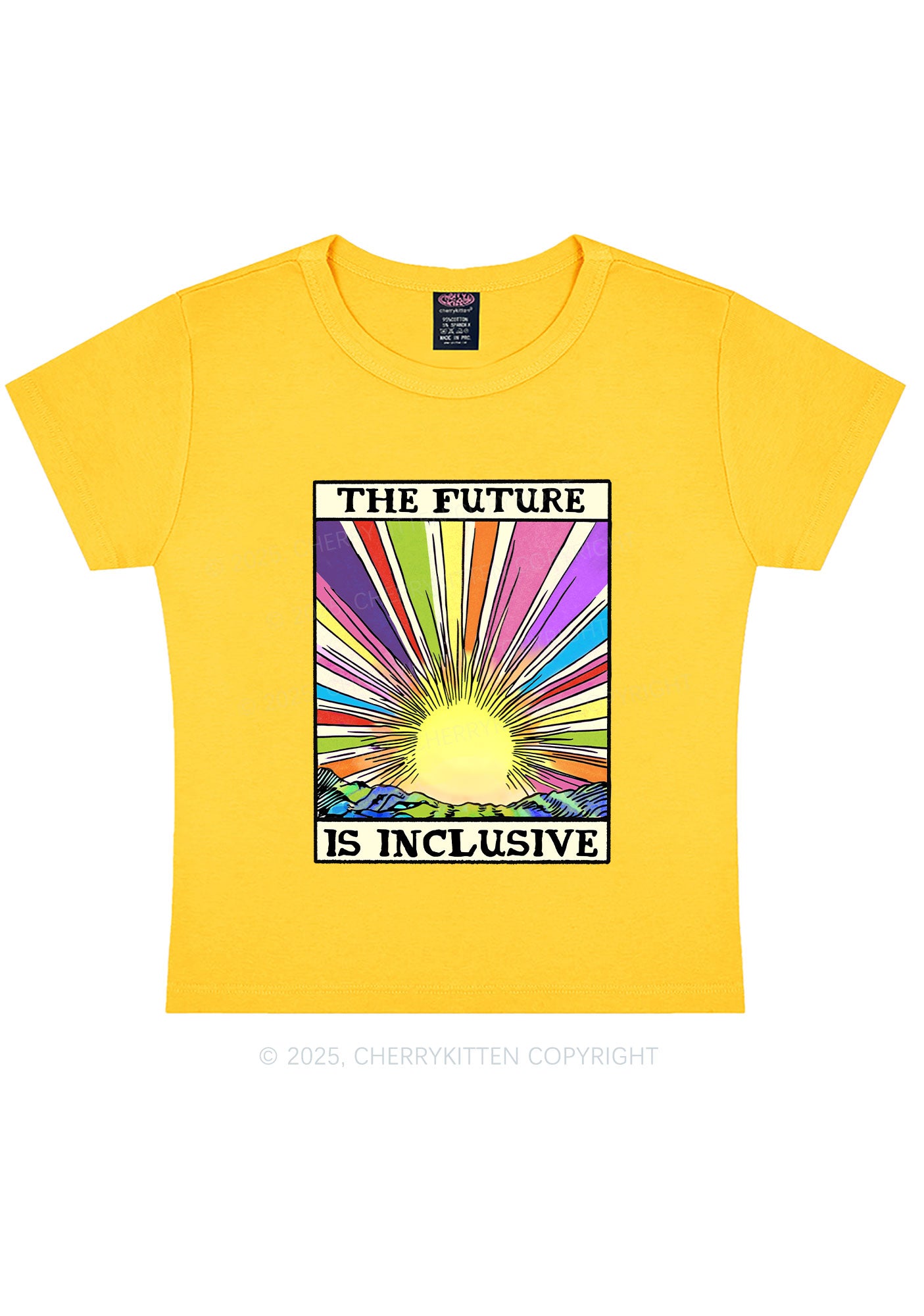 The Future Is Inclusive Pride Y2K Baby Tee Cherrykitten
