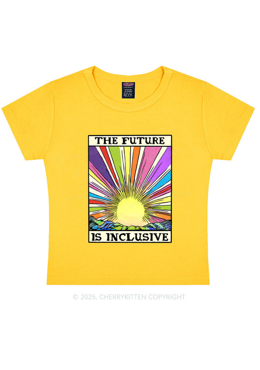 The Future Is Inclusive Pride Y2K Baby Tee Cherrykitten