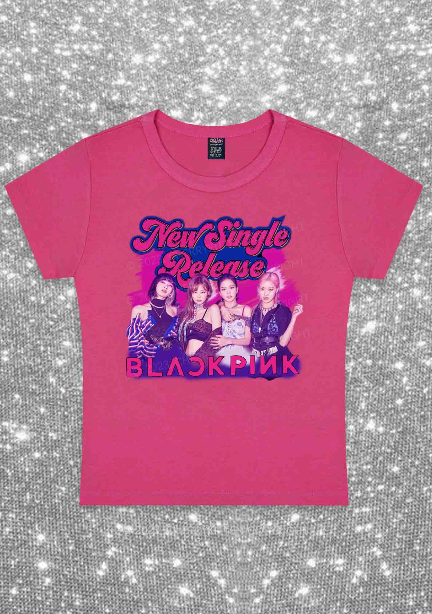 BP New Single Release Kpop Y2K Baby Tee Cherrykitten