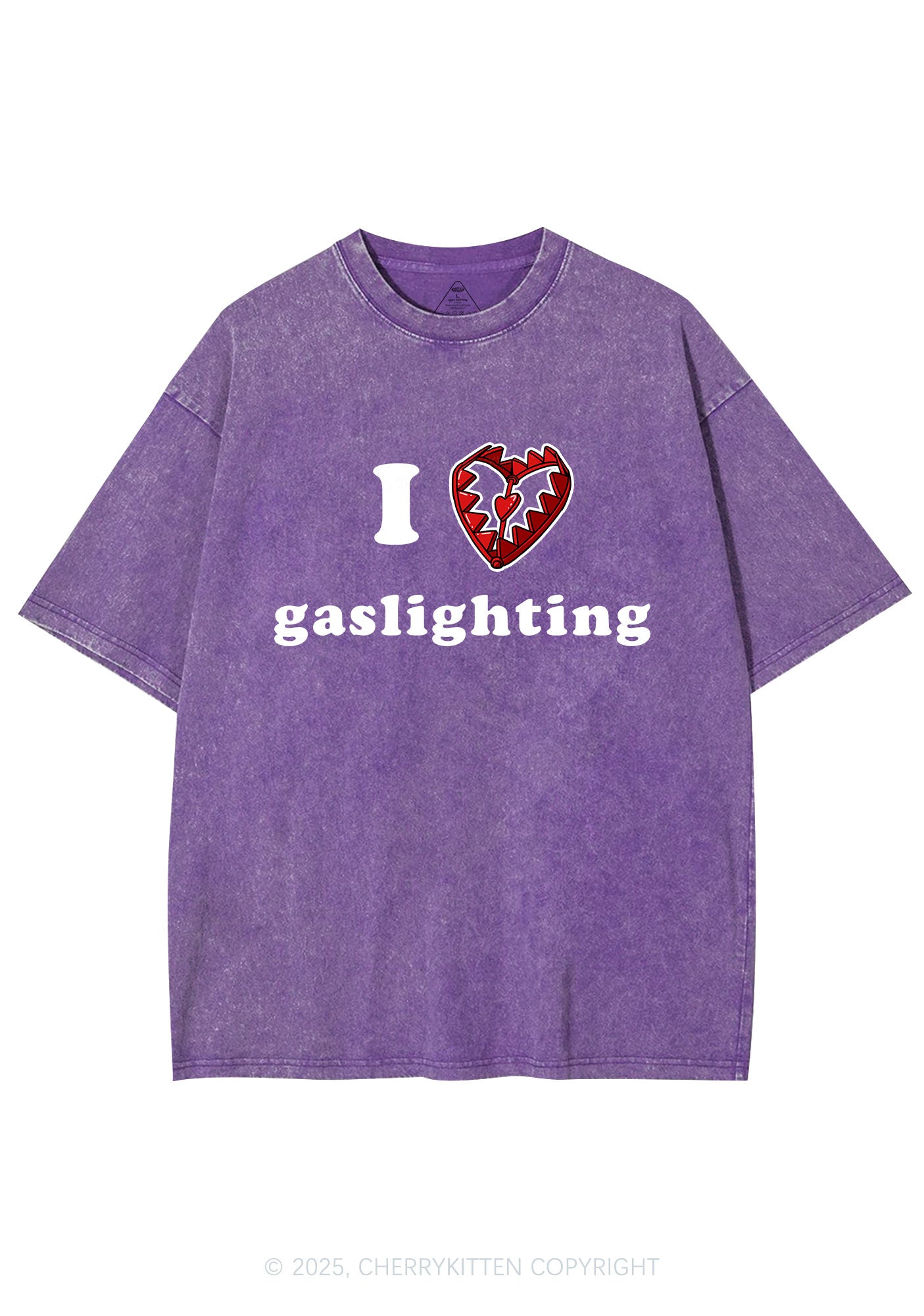 Love Gaslighting Y2K Shirts Washed Tee Cherrykitten