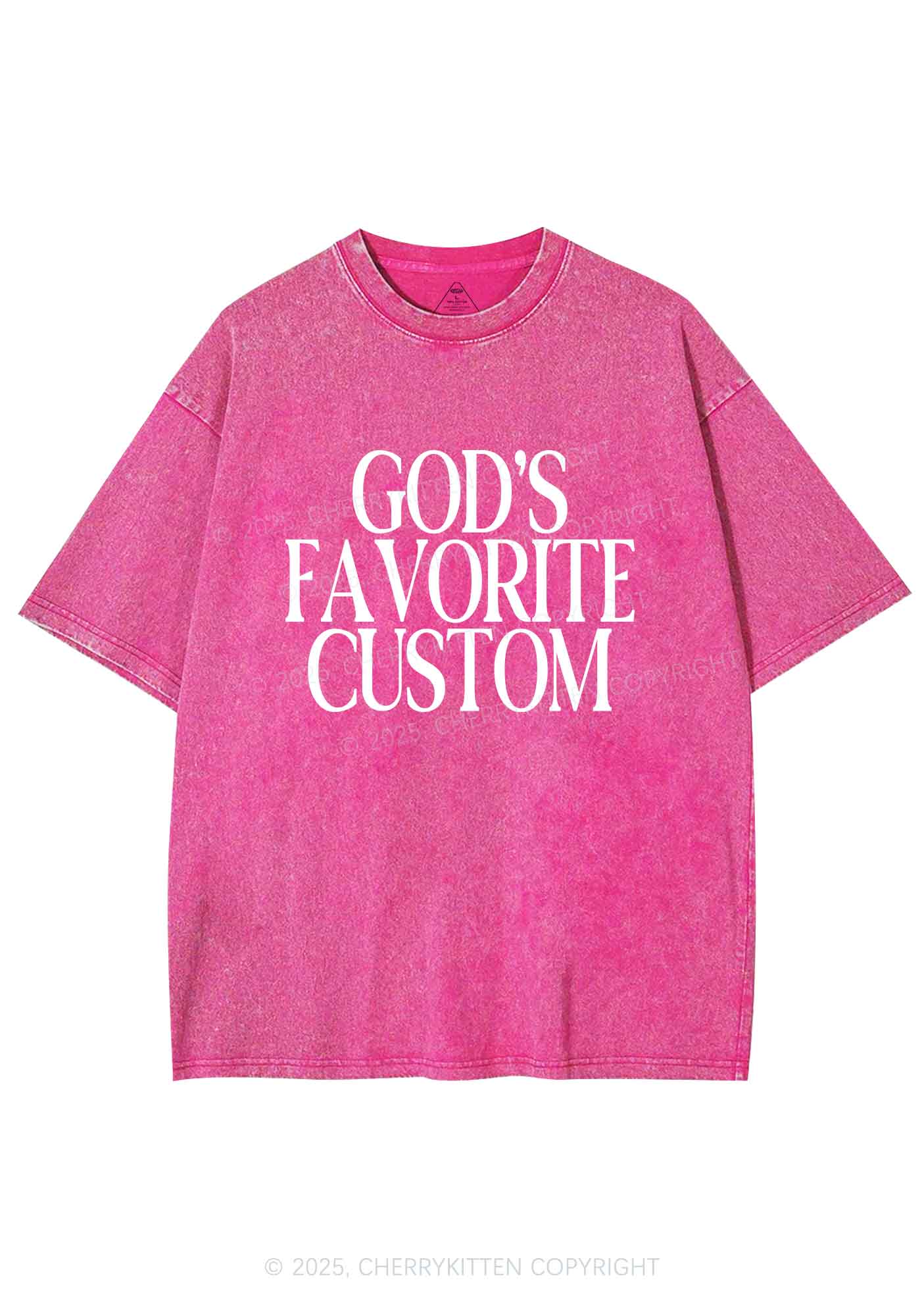 Gods Favorite Custom Y2K Shirts Washed Tee Cherrykitten