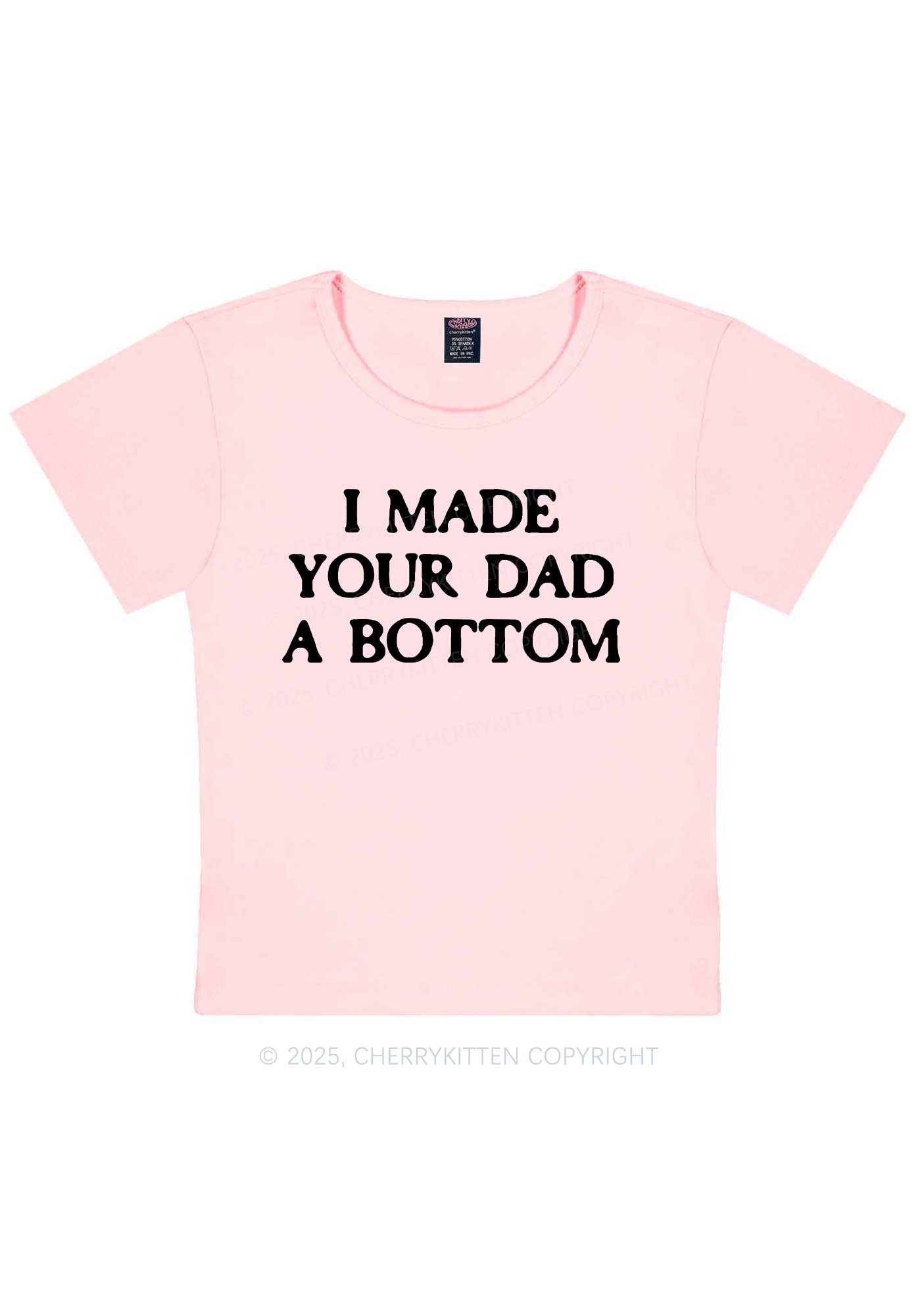 Made Your Dad Bottom Pride Y2K Baby Tee Cherrykitten