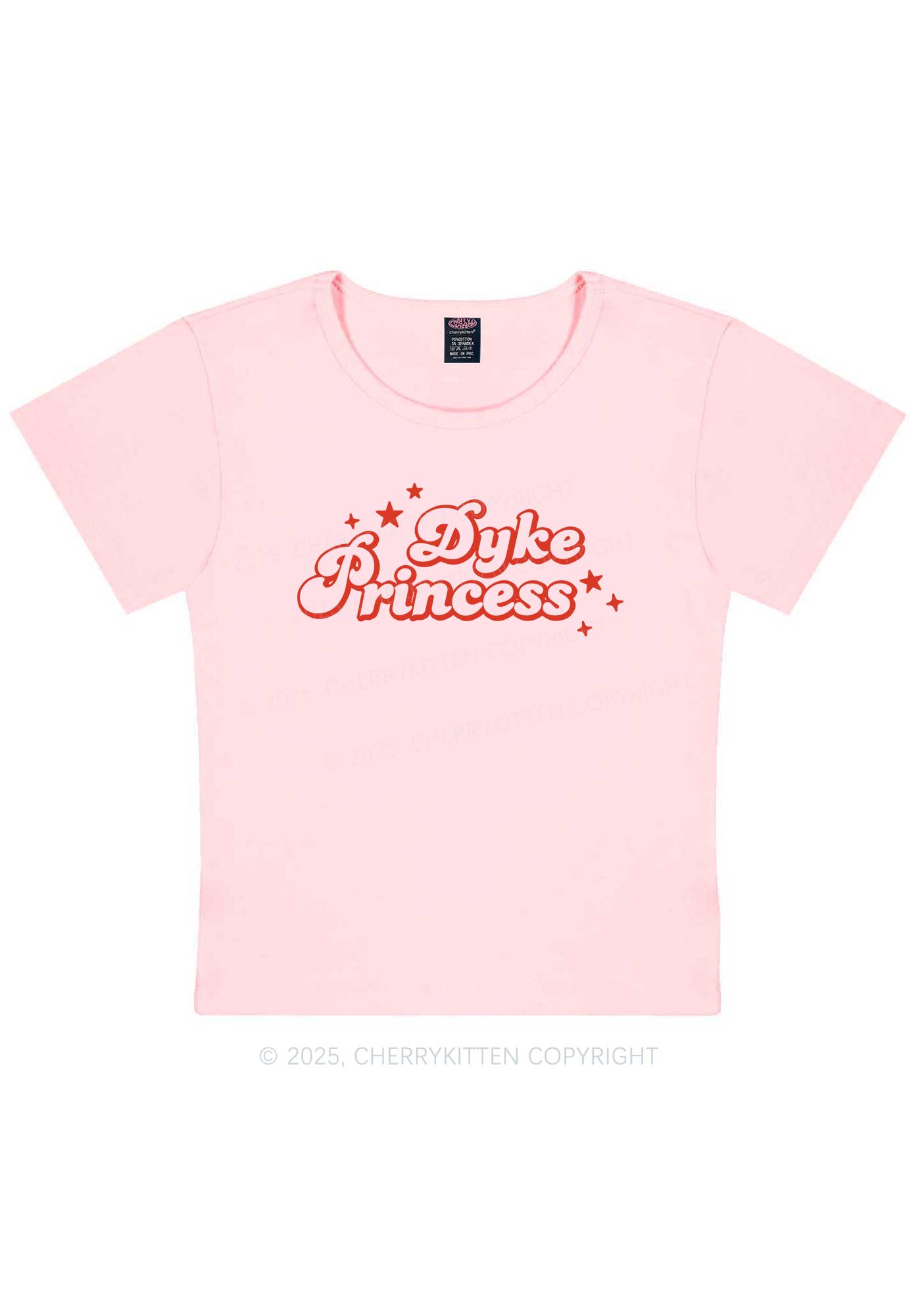 Dyke Princess Pride Y2K Baby Tee Cherrykitten