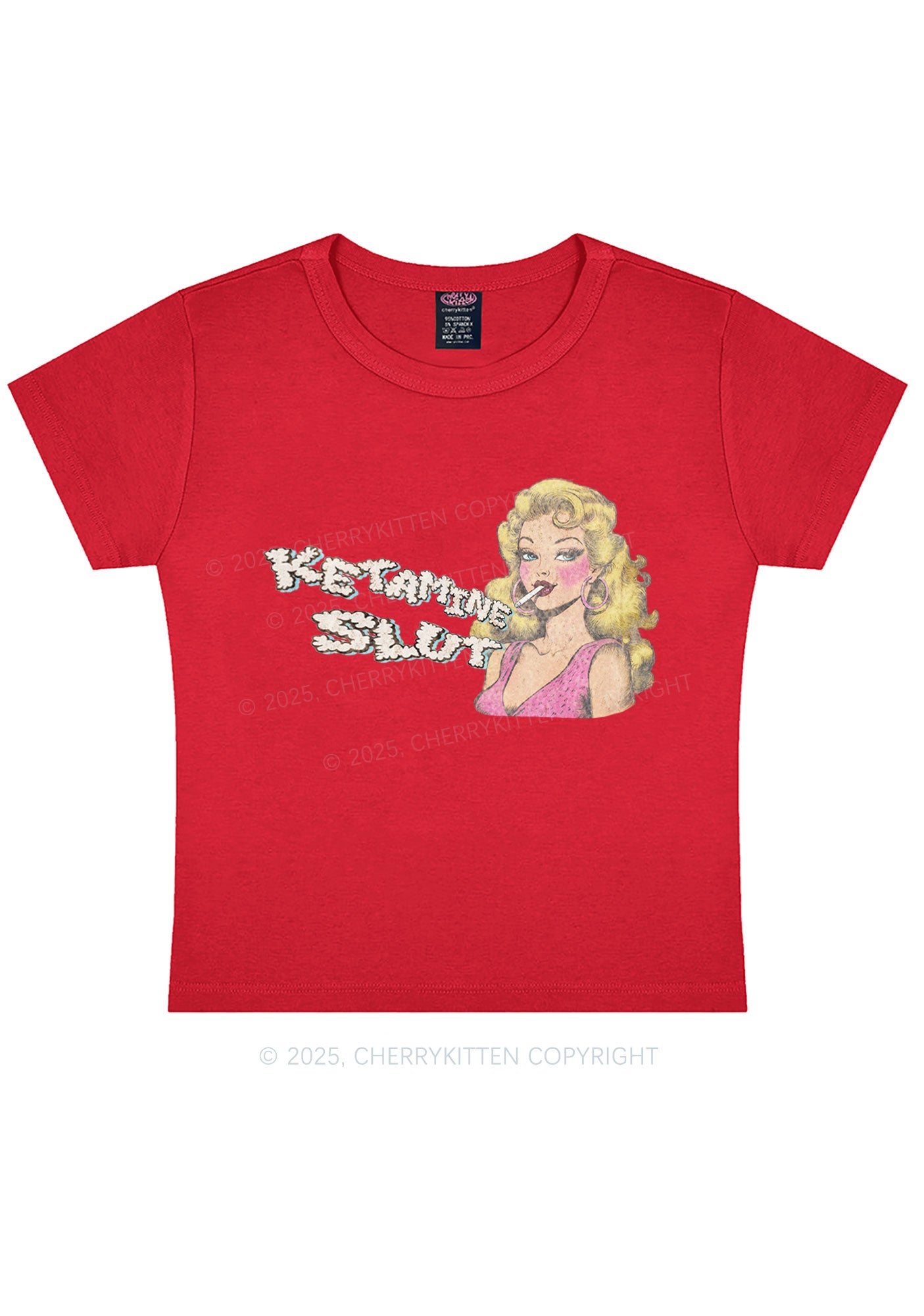 K Slxt Y2K Baby Tee Cherrykitten
