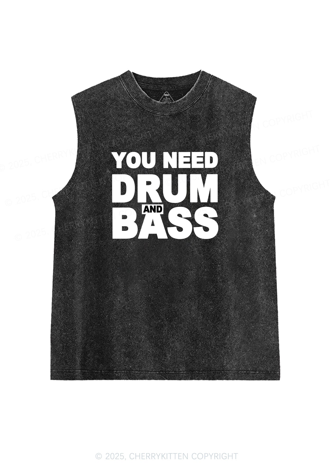 Need Drum And Bass Y2K Washed Muscle Tank Cherrykitten