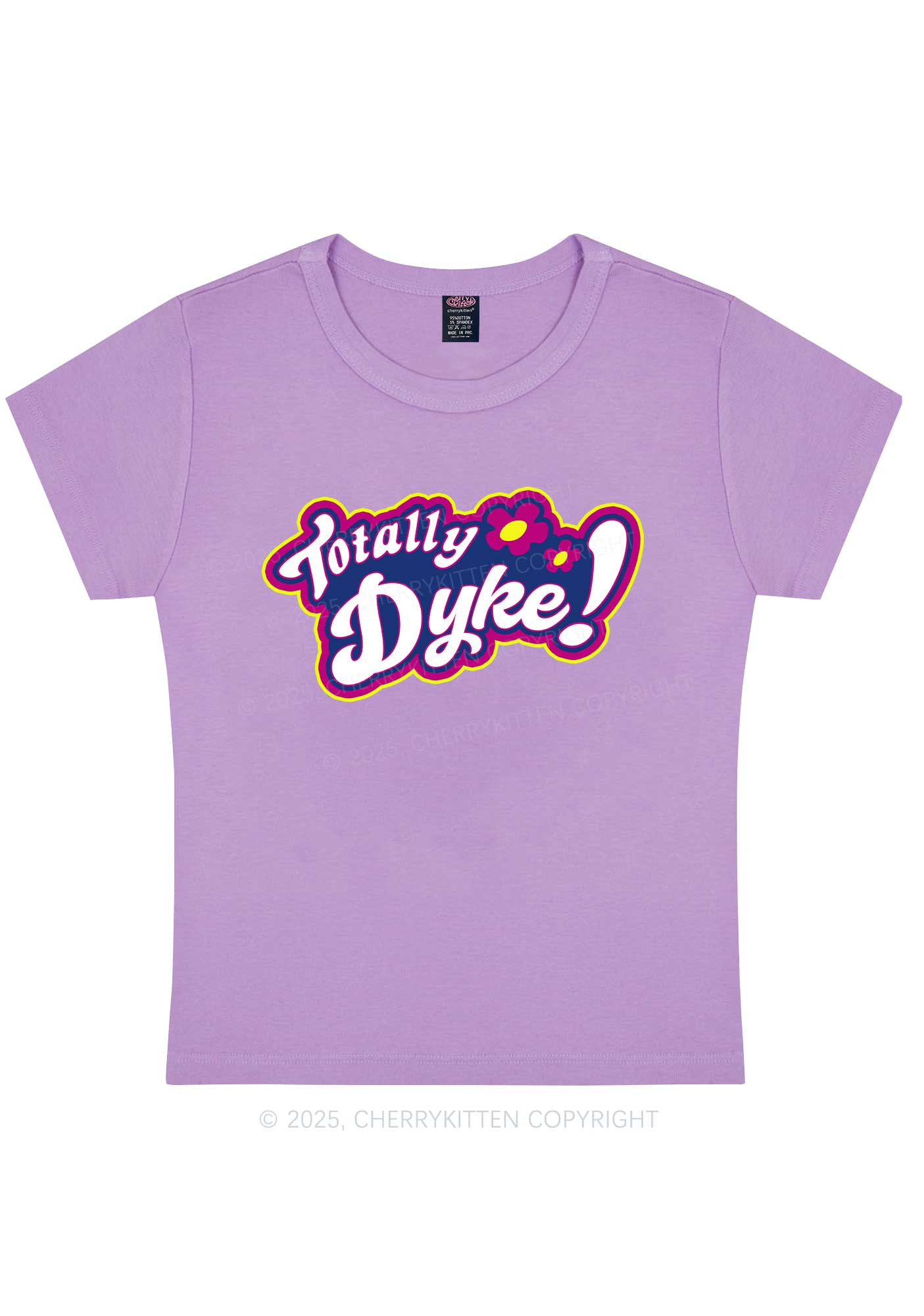 Totally Dyke Pride Y2K Baby Tee Cherrykitten