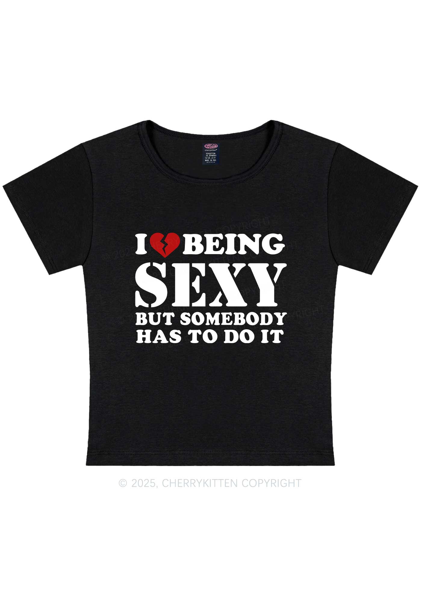 Being Sexy Tough Y2K Baby Tee Cherrykitten