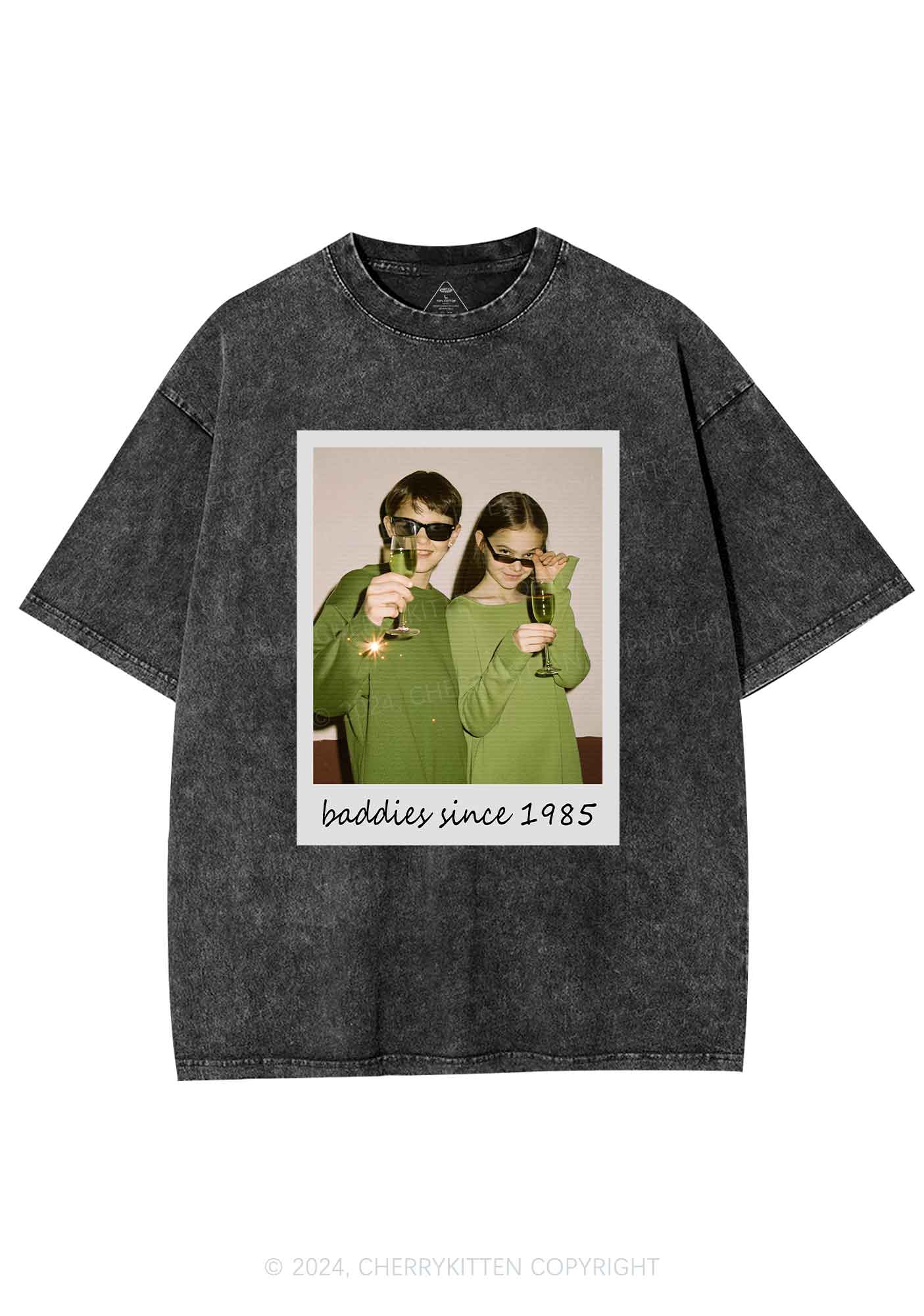 Baddies Since Y2K Valentine's Day Washed Tee Cherrykitten