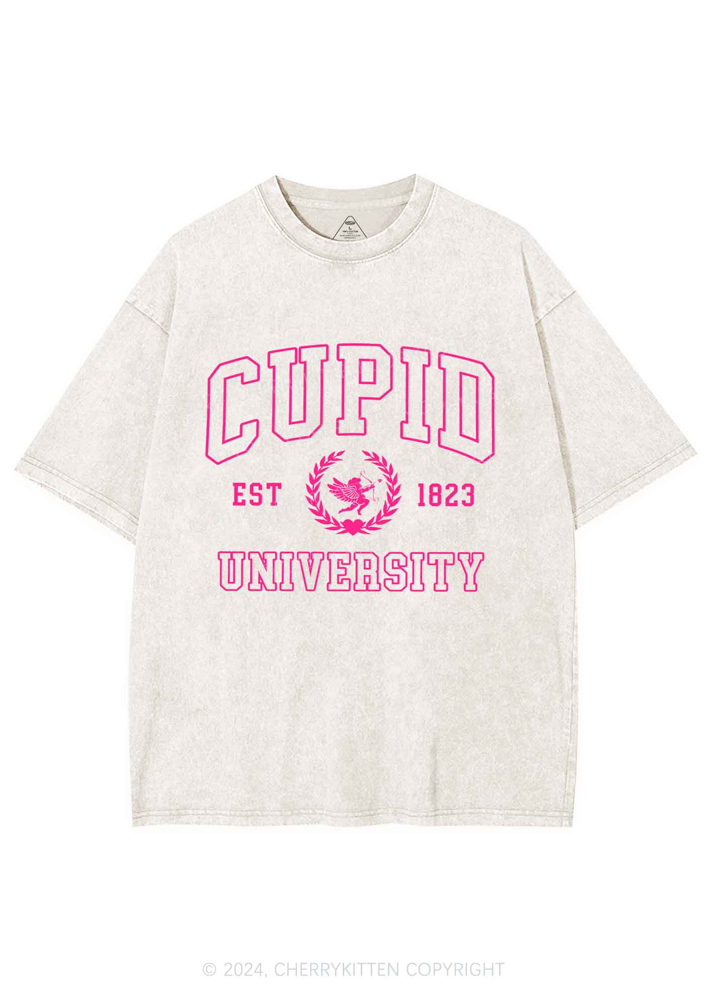 Cupid University Y2K Valentine's Day Washed Tee Cherrykitten