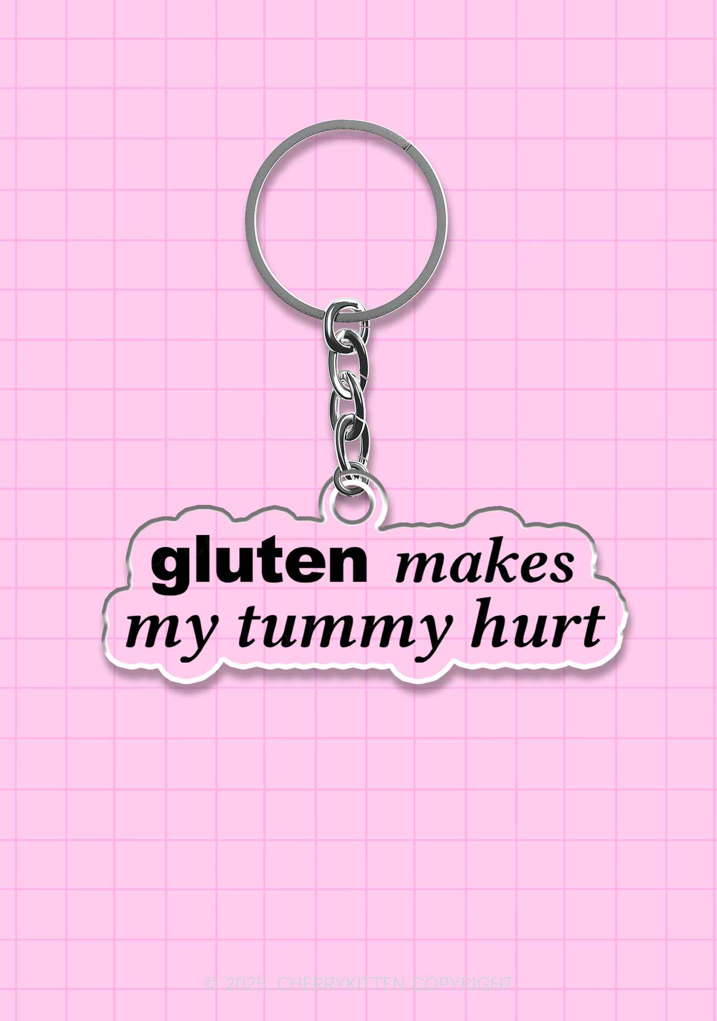 Gluten Makes Tummy Hurt 1Pc Y2K Keychain Cherrykitten