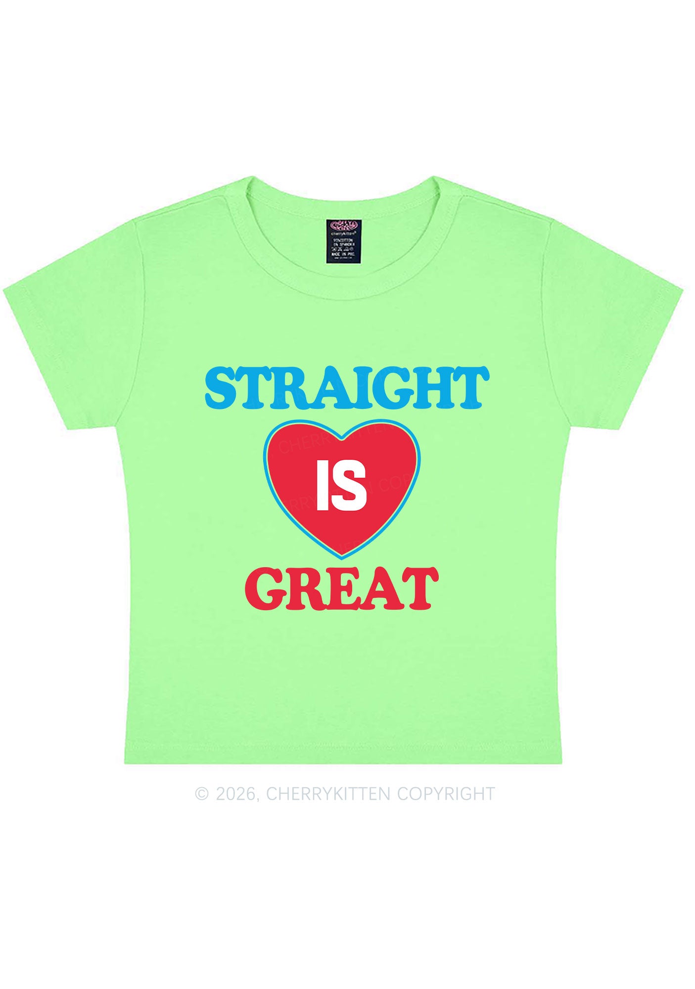 Straight Is Great Pride Y2K Baby Tee Cherrykitten