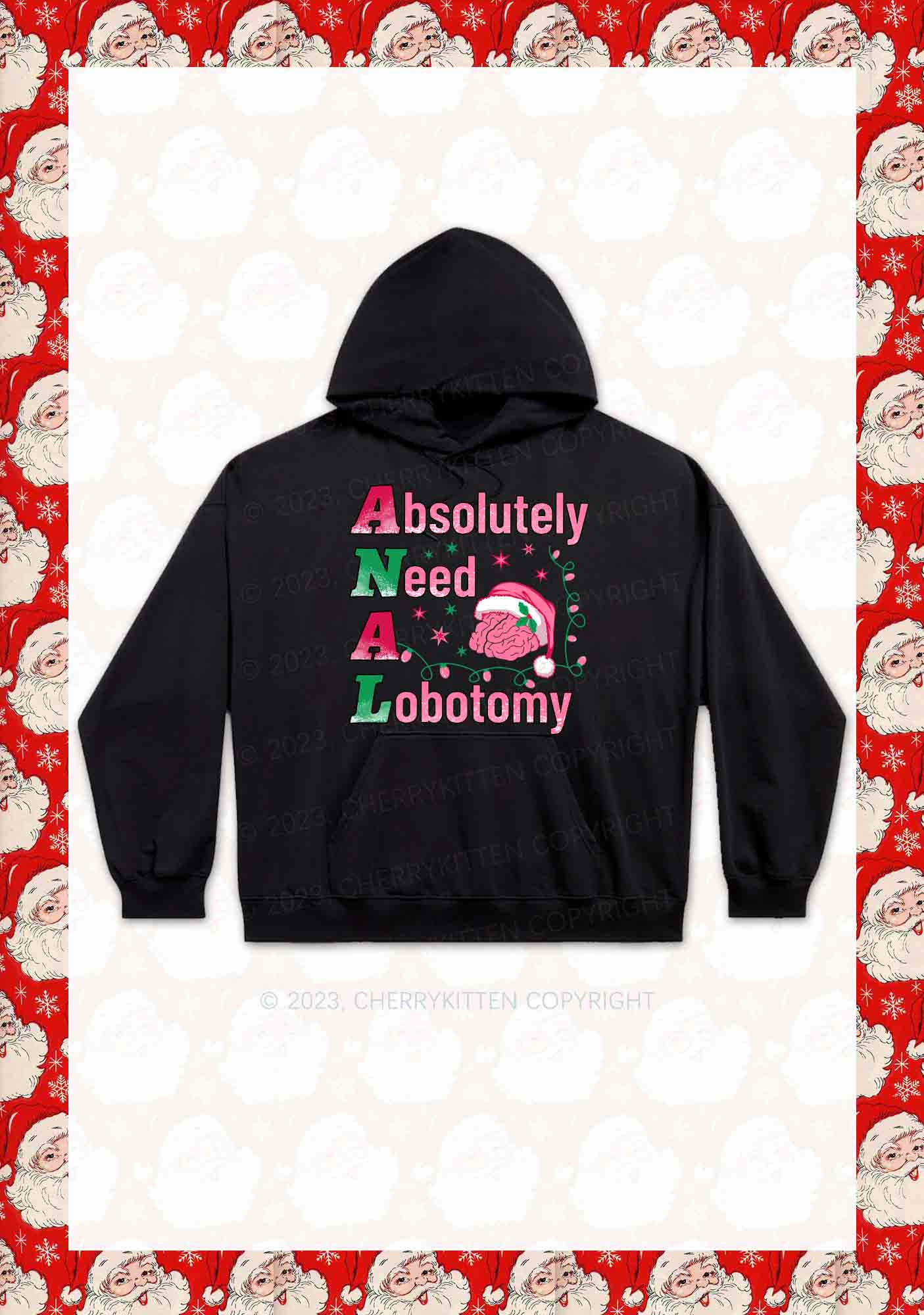Absolutely Need A Lobotomy Christmas Y2K Hoodie Cherrykitten