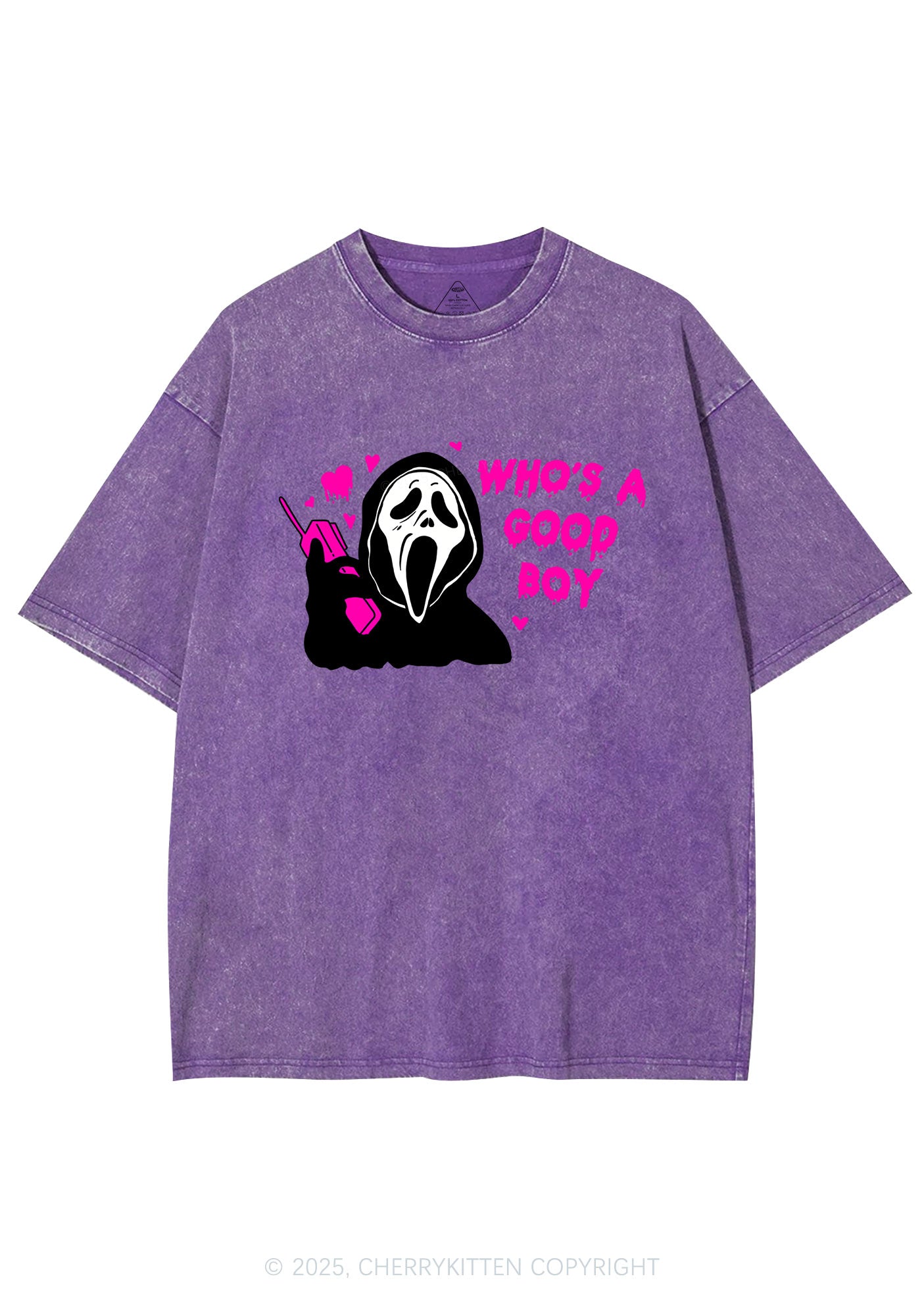 Halloween Whos Good Boy Y2K Washed Tee Cherrykitten