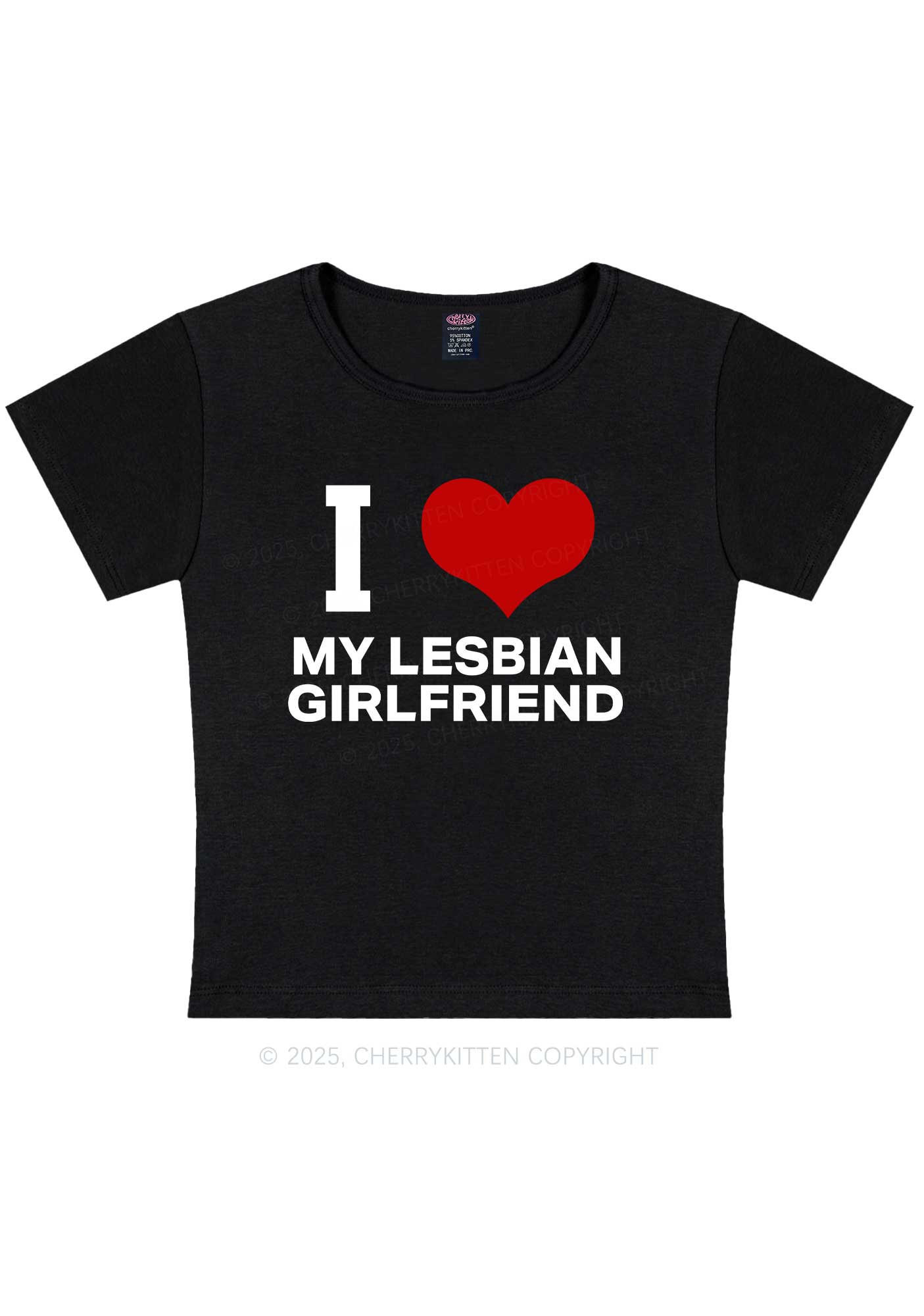 I Love My Lesbian GF Y2K Baby Tee Cherrykitten