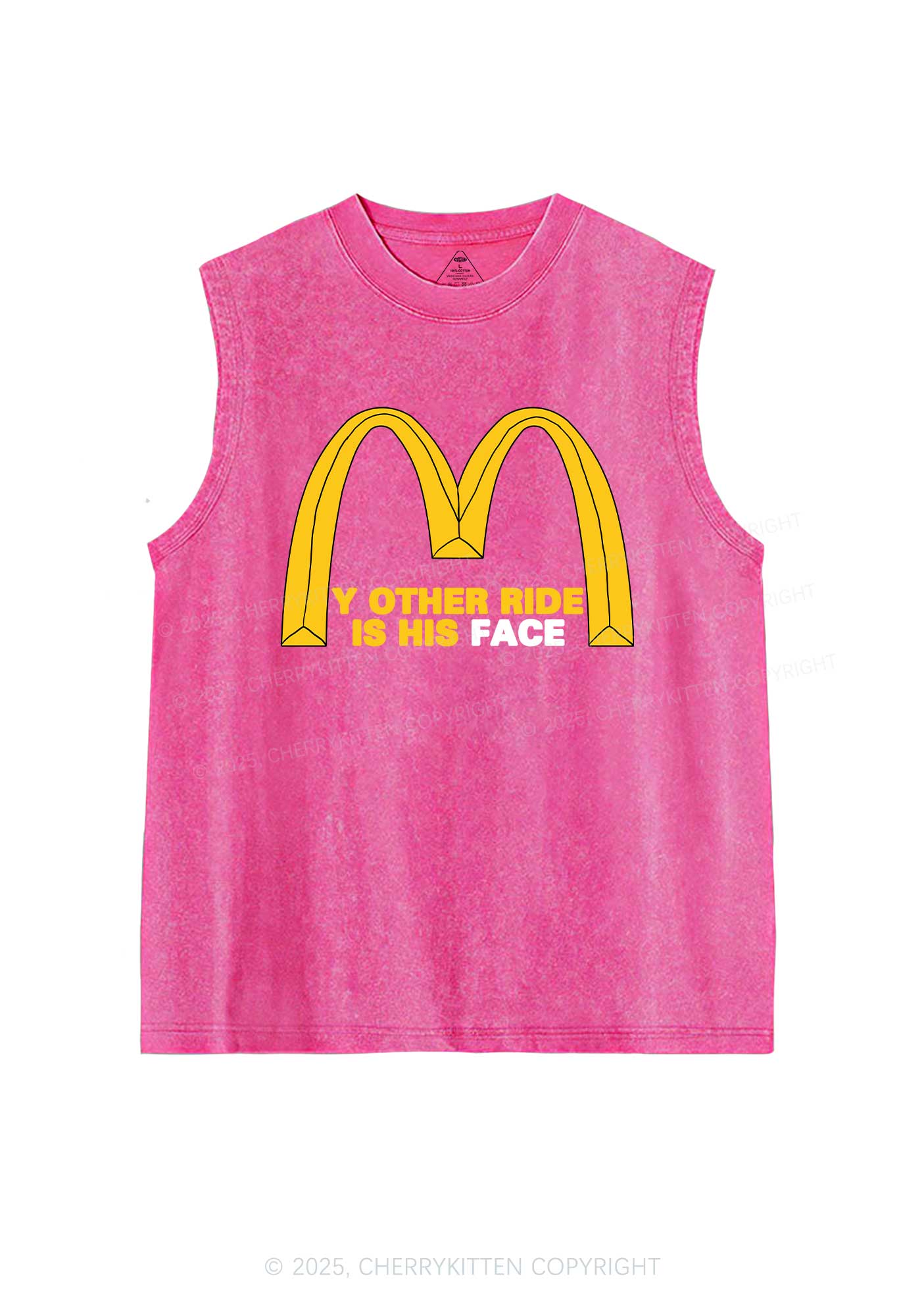 Ride His Face Y2K Washed Muscle Tank Cherrykitten