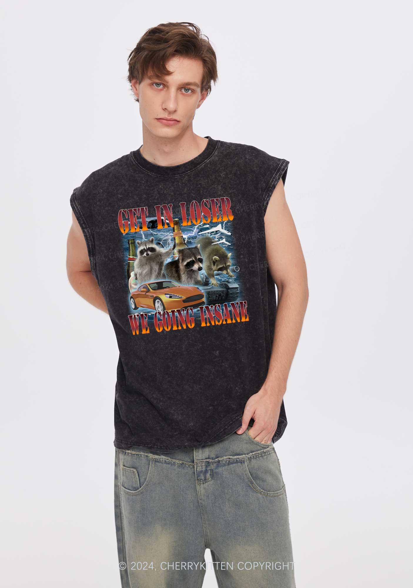 We Going Insane Y2K Washed Tank Cherrykitten