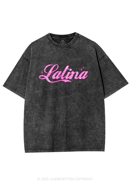 Pink Latina Y2K Washed Tee Cherrykitten