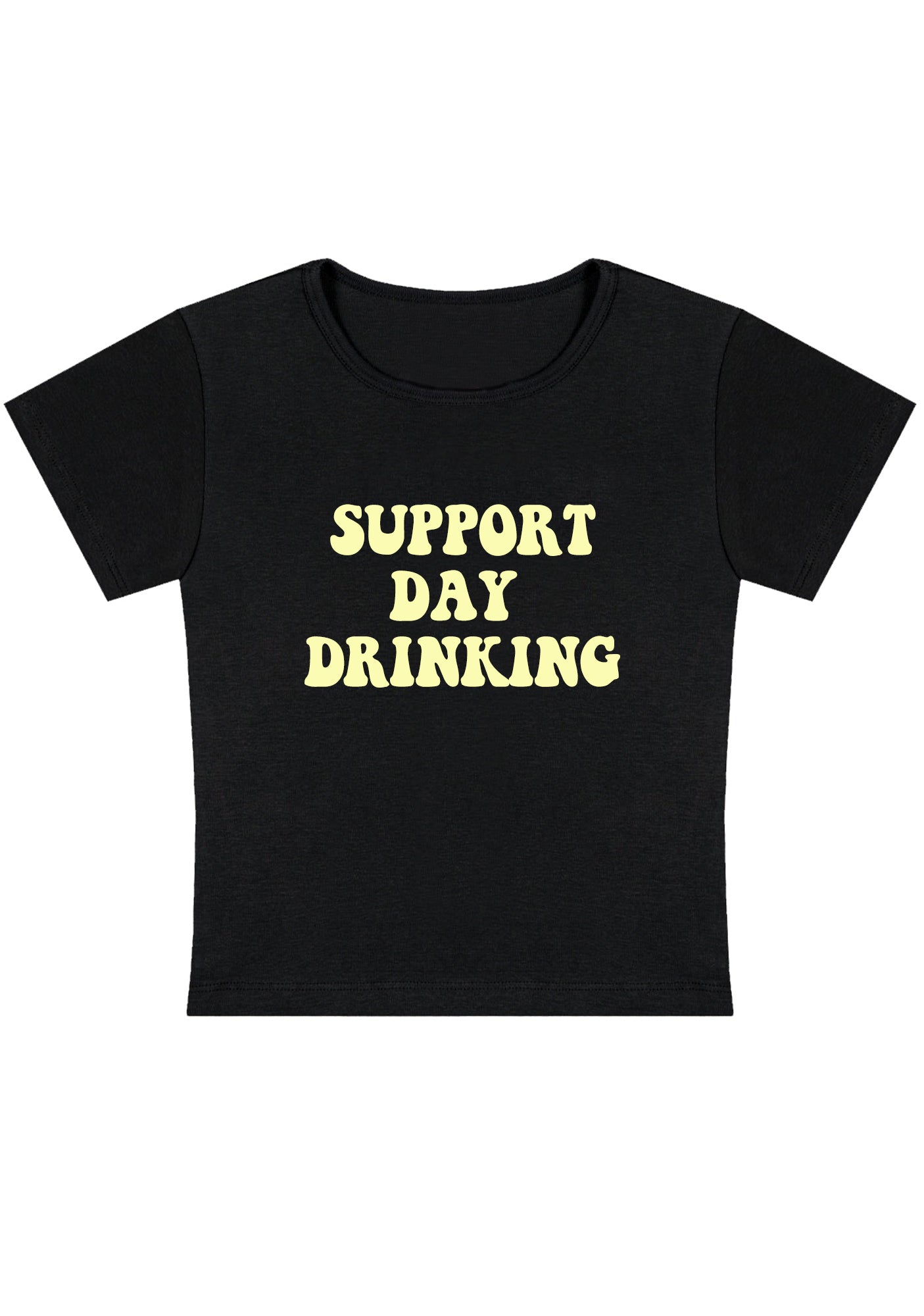 Support Day Drinking Y2K Baby Tee