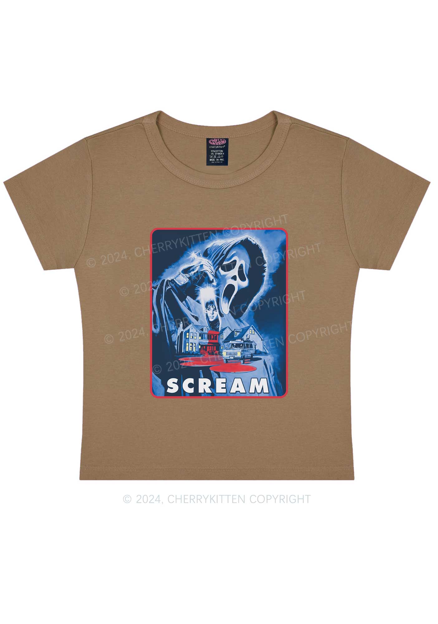 Scream Halloween Y2K Baby Tee Cherrykitten