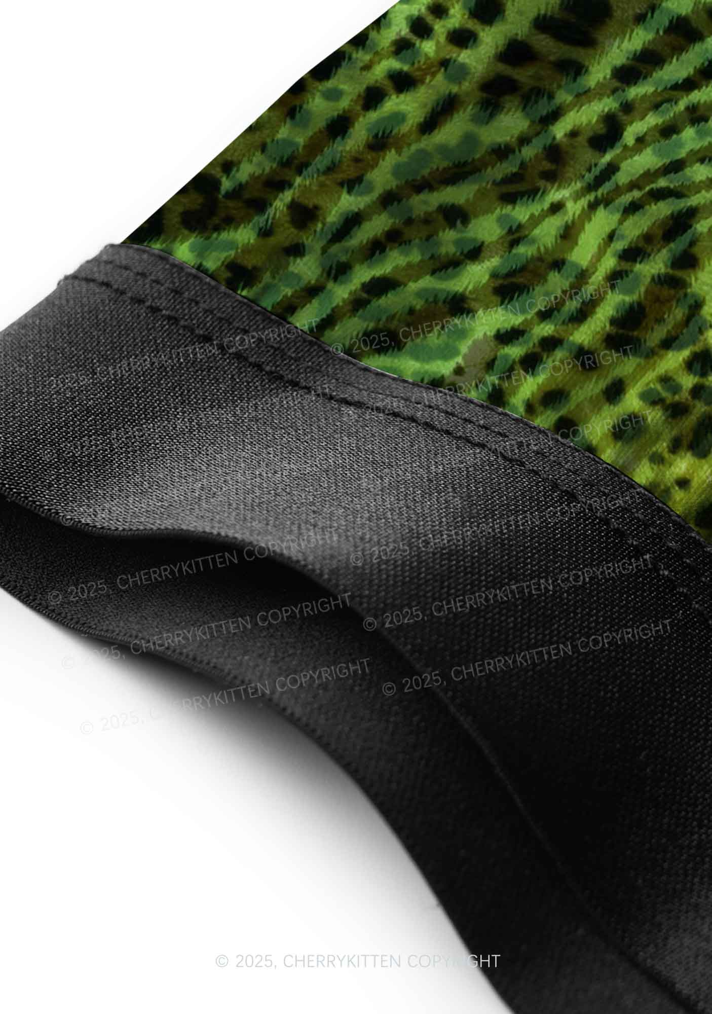 Green Zebra Leopard Pattern St Patricks Y2K Print Men Boxer Briefs Cherrykitten