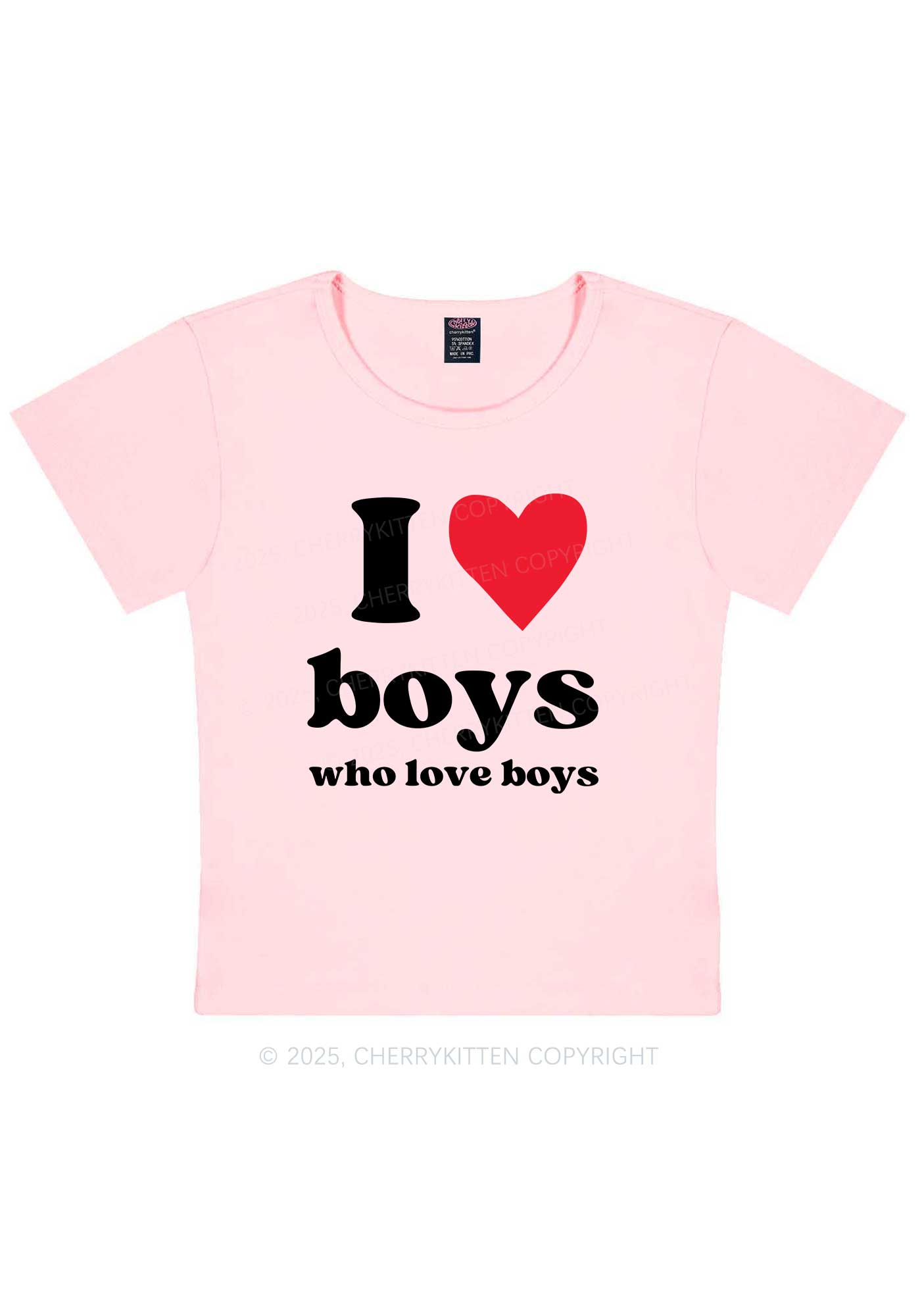 I Love Boys Pride Y2K Baby Tee Cherrykitten