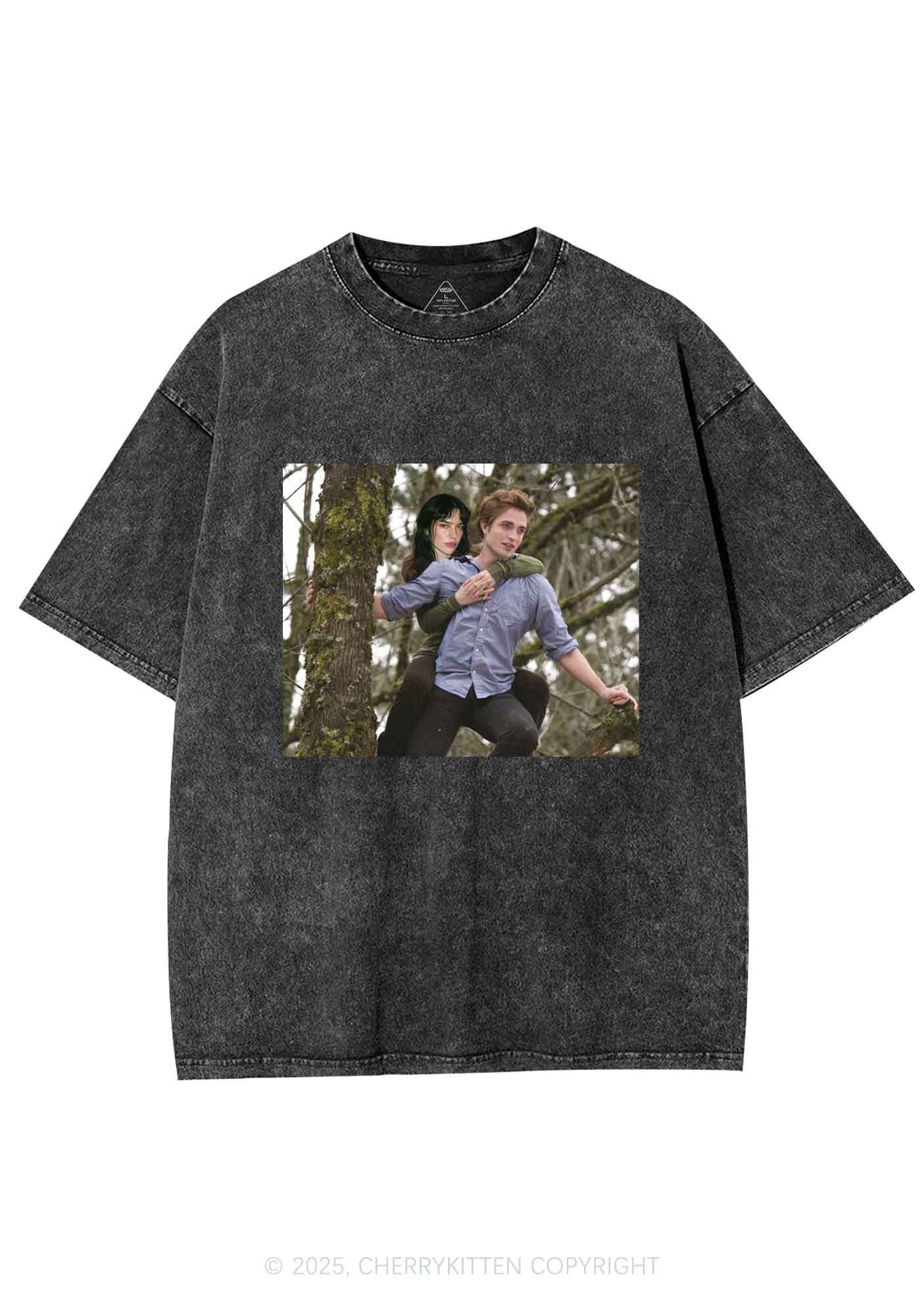 Custom Face Y2K Shirts Washed Tee Cherrykitten