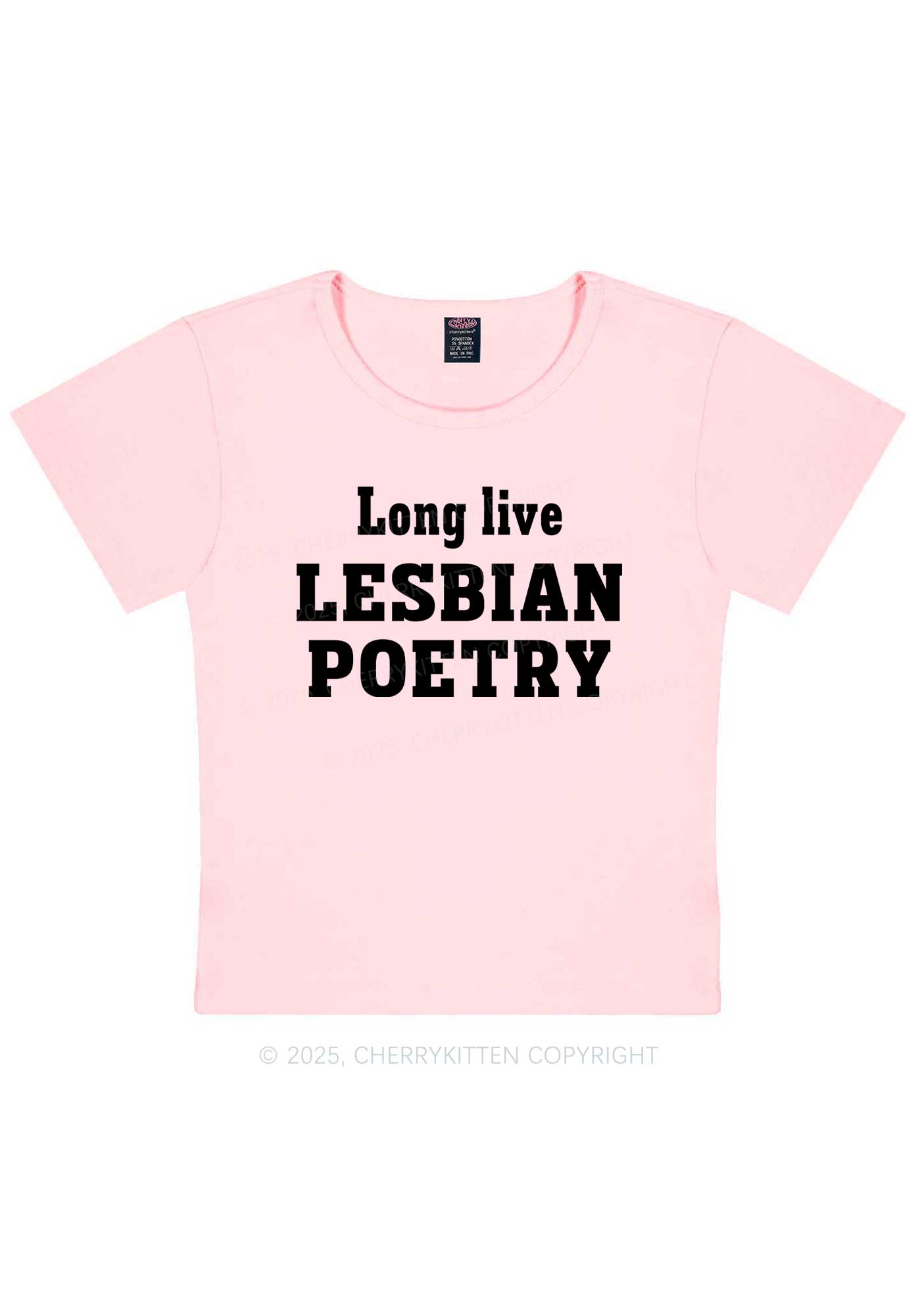 Lesbian Poetry Pride Y2K Baby Tee Cherrykitten