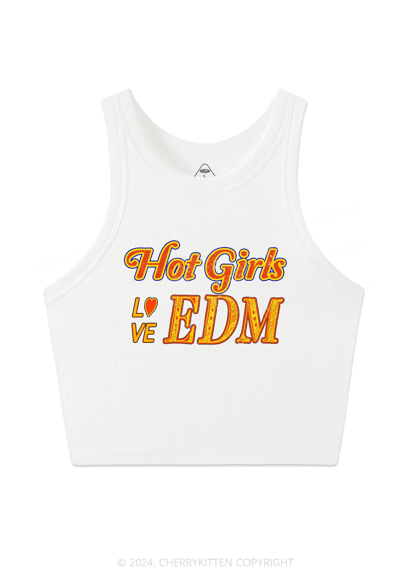 Hot Girls Love Edm Y2K Crop Tank Top Cherrykitten