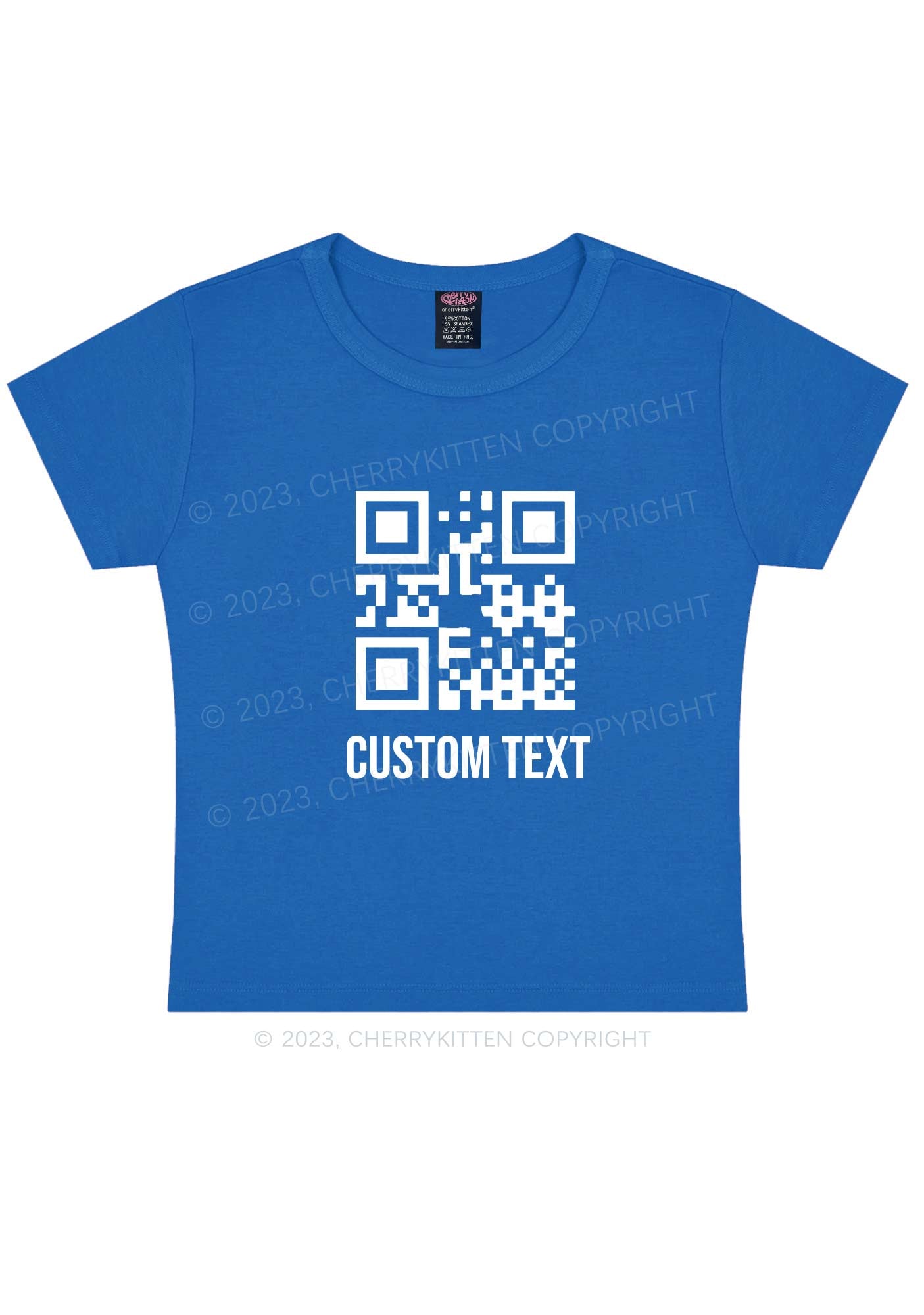 Custom Text QR Code Y2K Baby Tee Cherrykitten