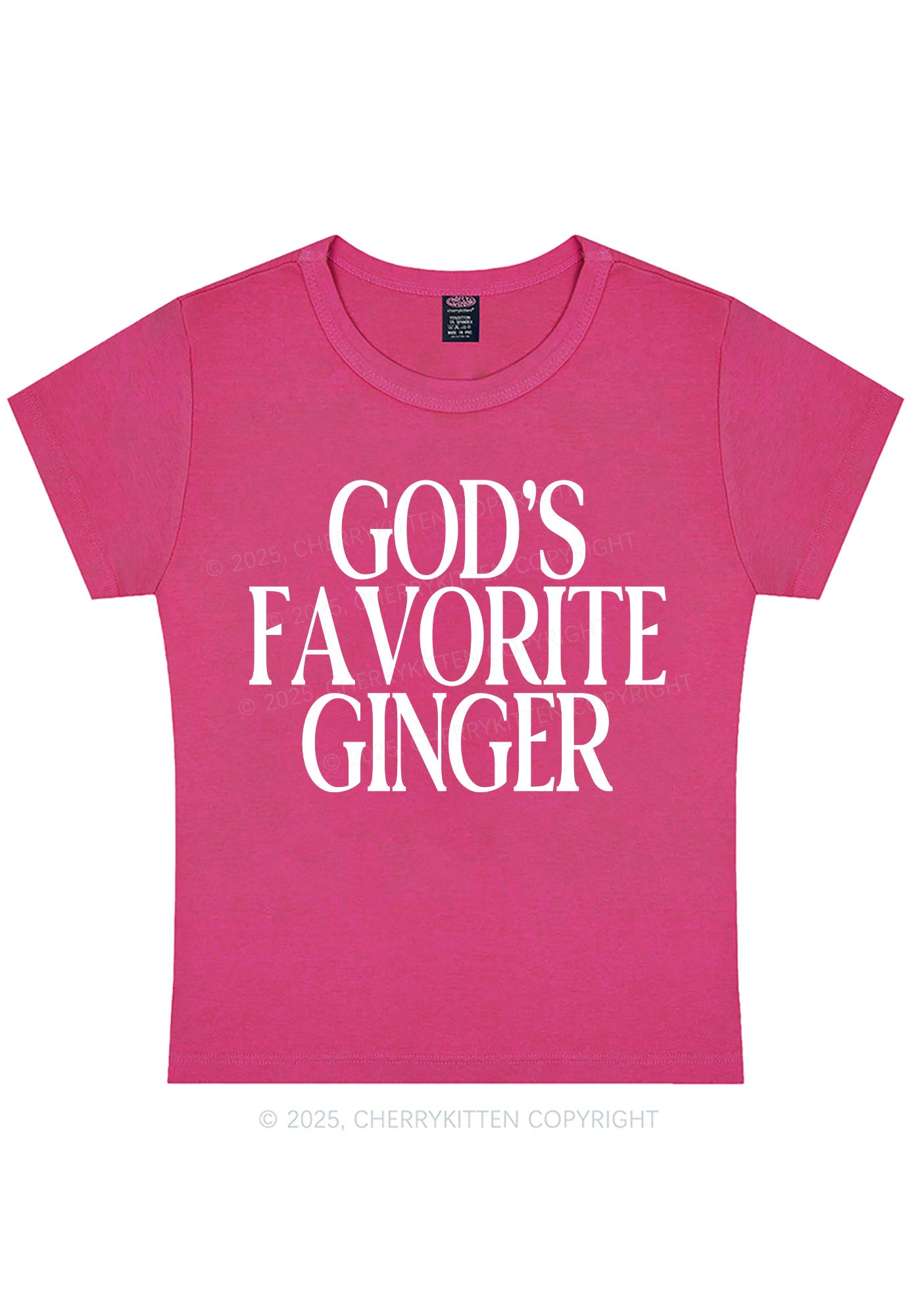 Gods Favorite Ginger Y2K Baby Tee Cherrykitten