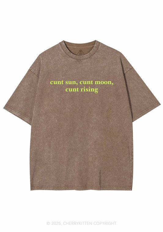 Sun Moon Rising Y2K Shirts Washed Tee Cherrykitten