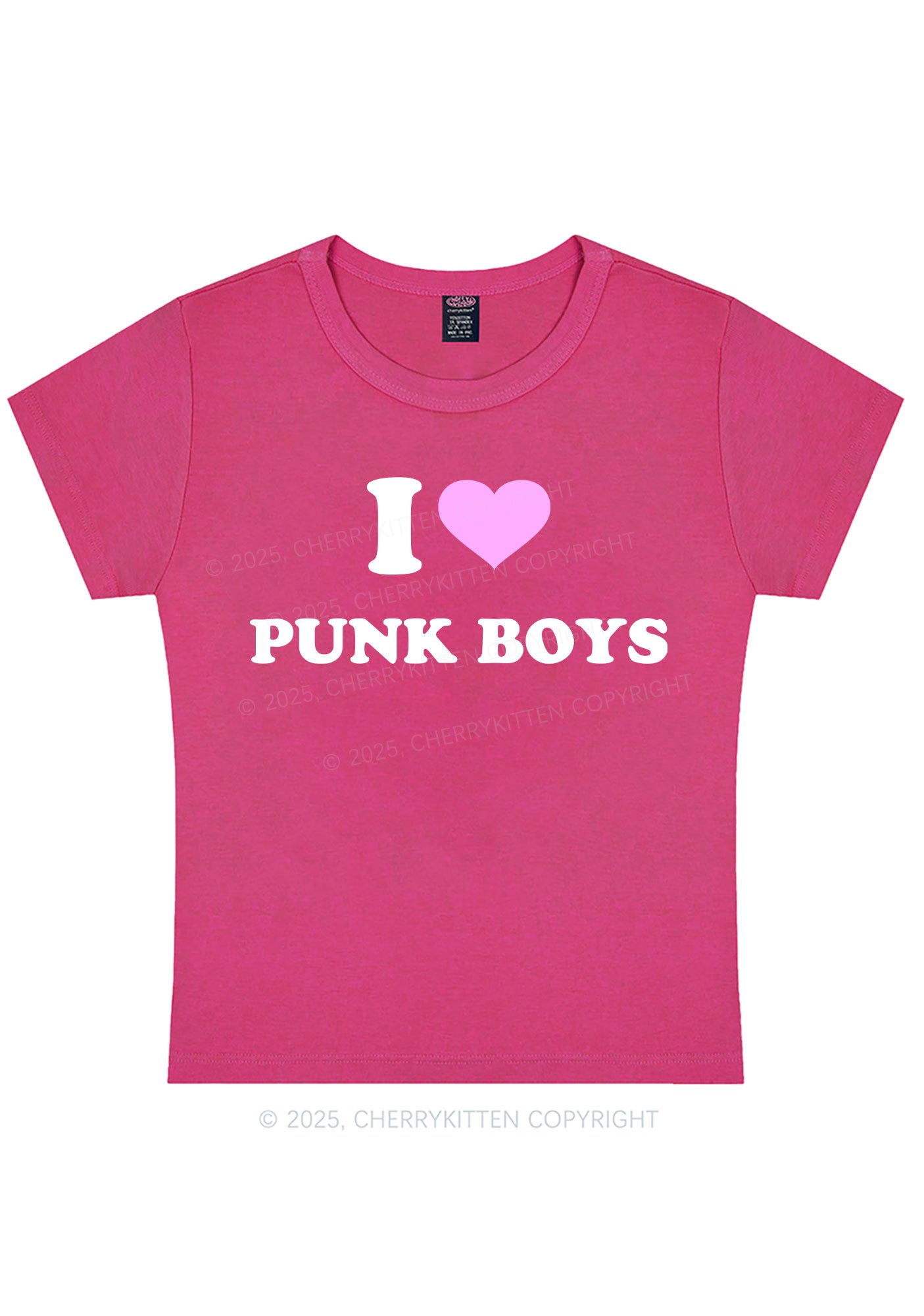 I Love Punk Boys Y2K Baby Tee Cherrykitten