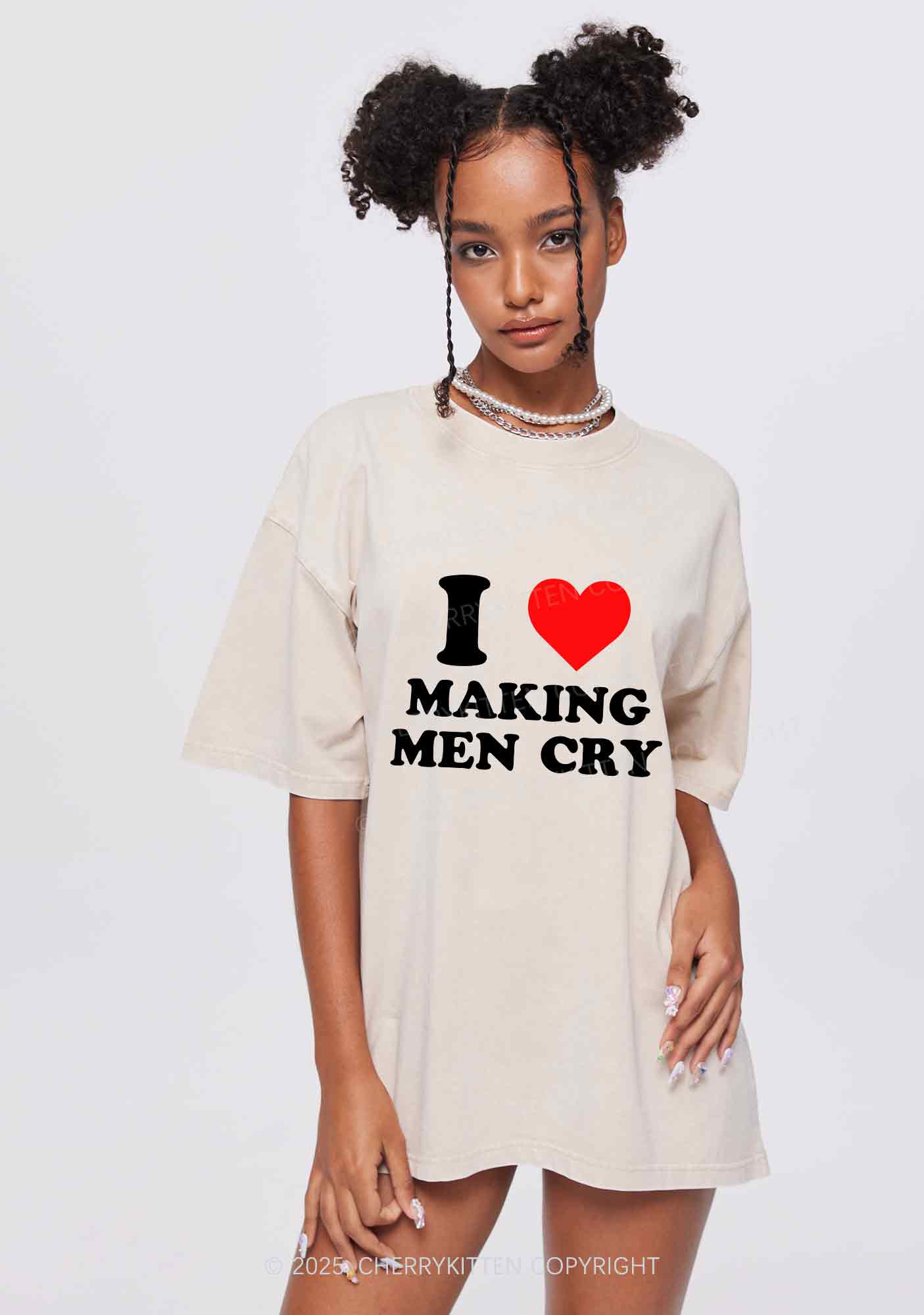 I Love Making Men Cry Y2K Shirts Washed Tee Cherrykitten