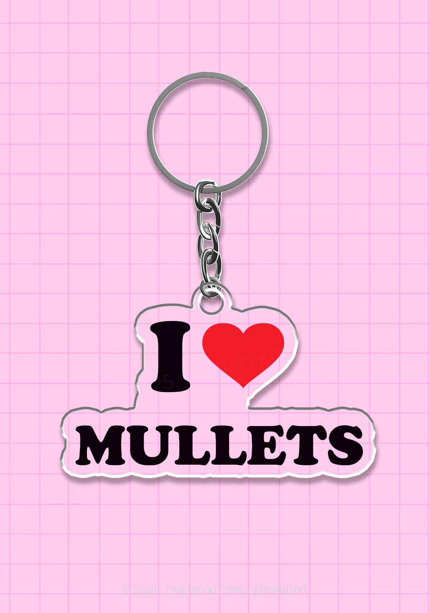 I Love Mullets 1Pc Y2K Keychain Cherrykitten
