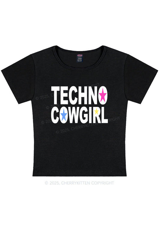 Techno Cowgirl Y2K Baby Tee Cherrykitten