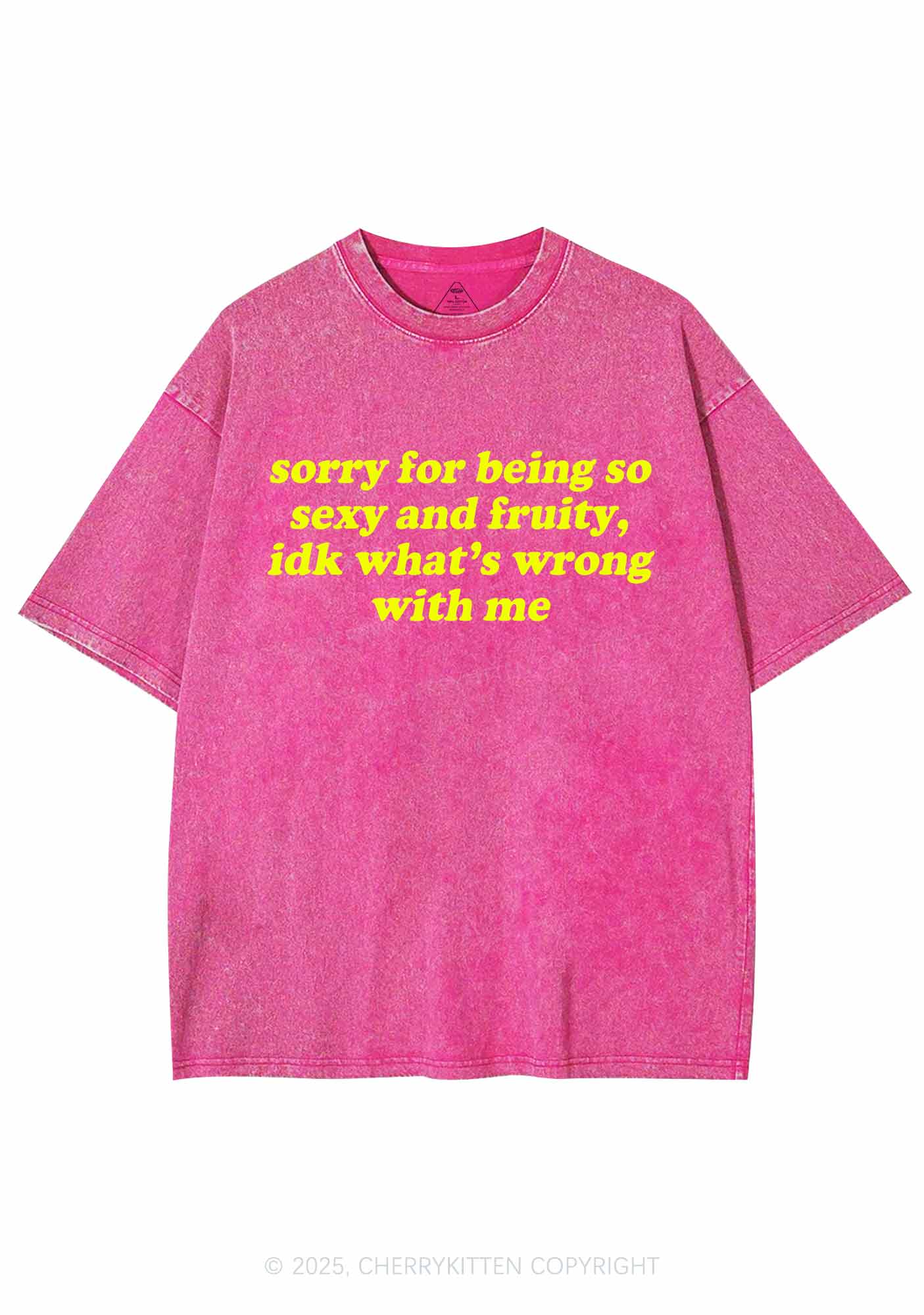 Sorry For Being So Fruity Y2K Shirts Washed Tee Cherrykitten