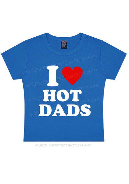 I Love Hot Dads Y2K Baby Tee