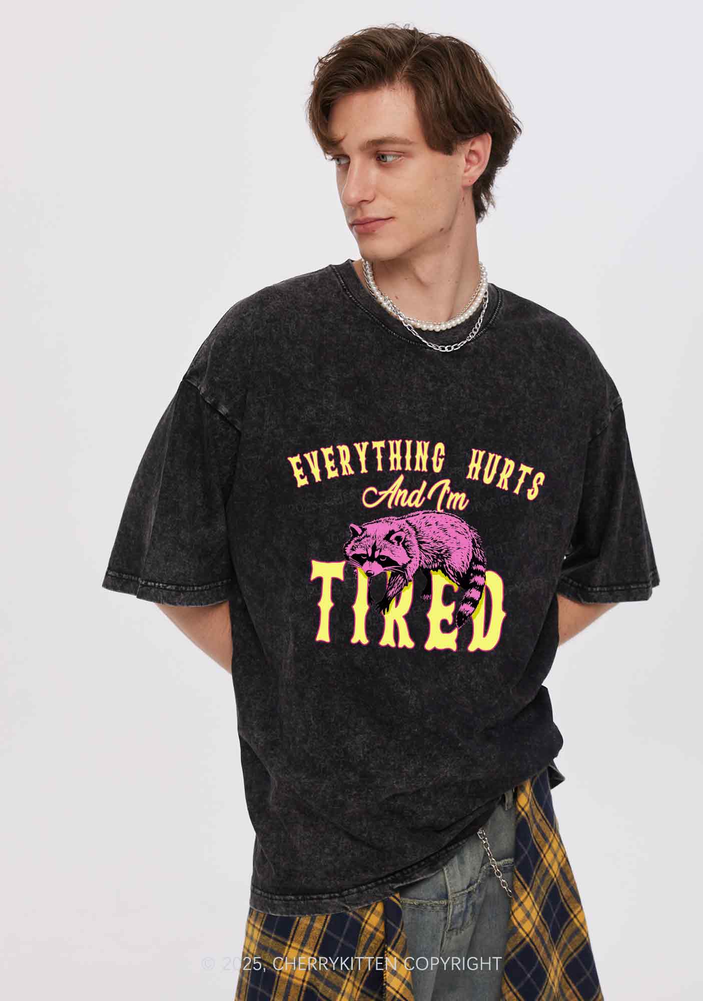 I Am Tried Y2K Shirts Washed Tee Cherrykitten