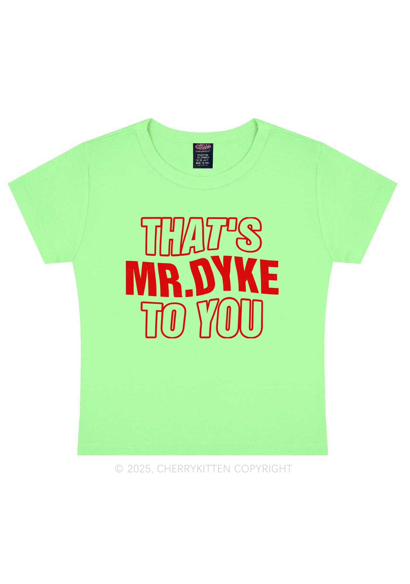 Thats Mr Dyke Pride Y2K Baby Tee Cherrykitten